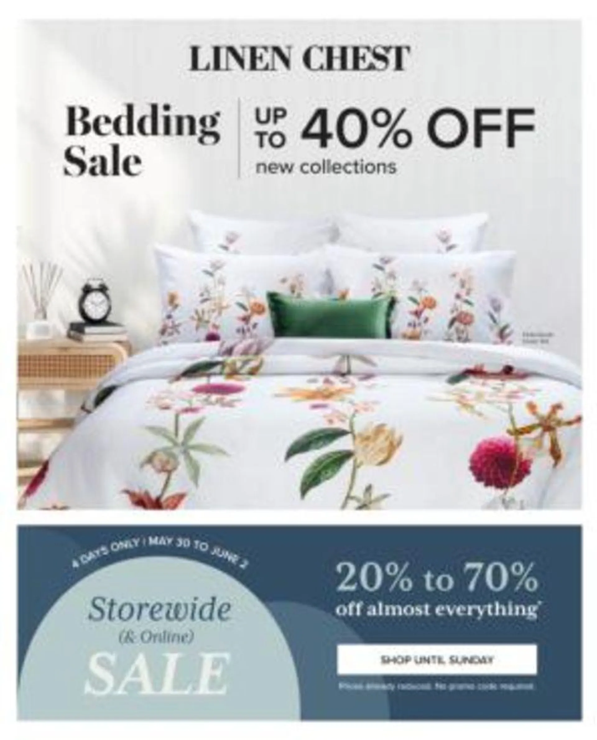 Linen Chest Flyer I Shop our Bedding Sale - 1