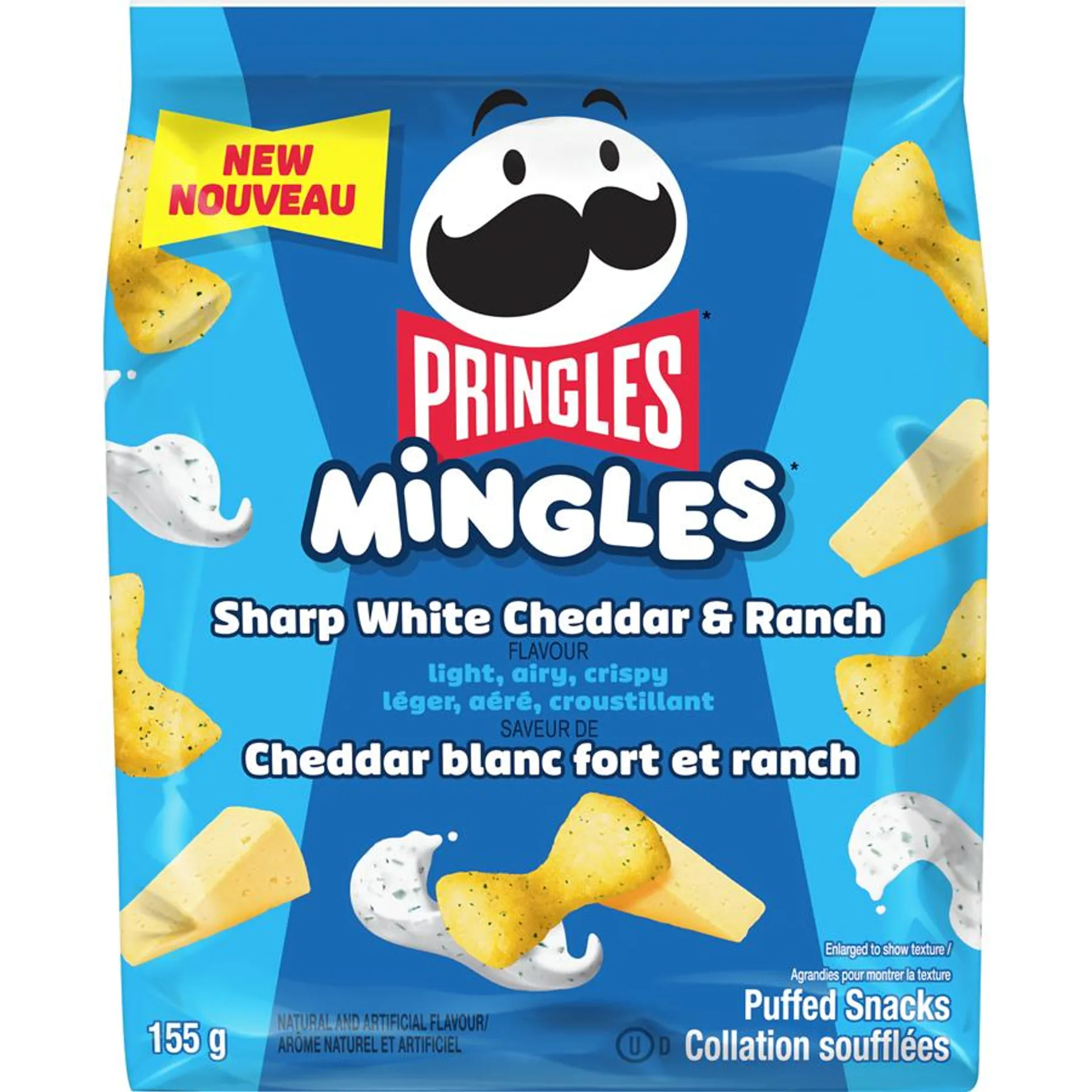 Mingles Puffed Snacks Sharp White Cheddar & Ranch Flavour