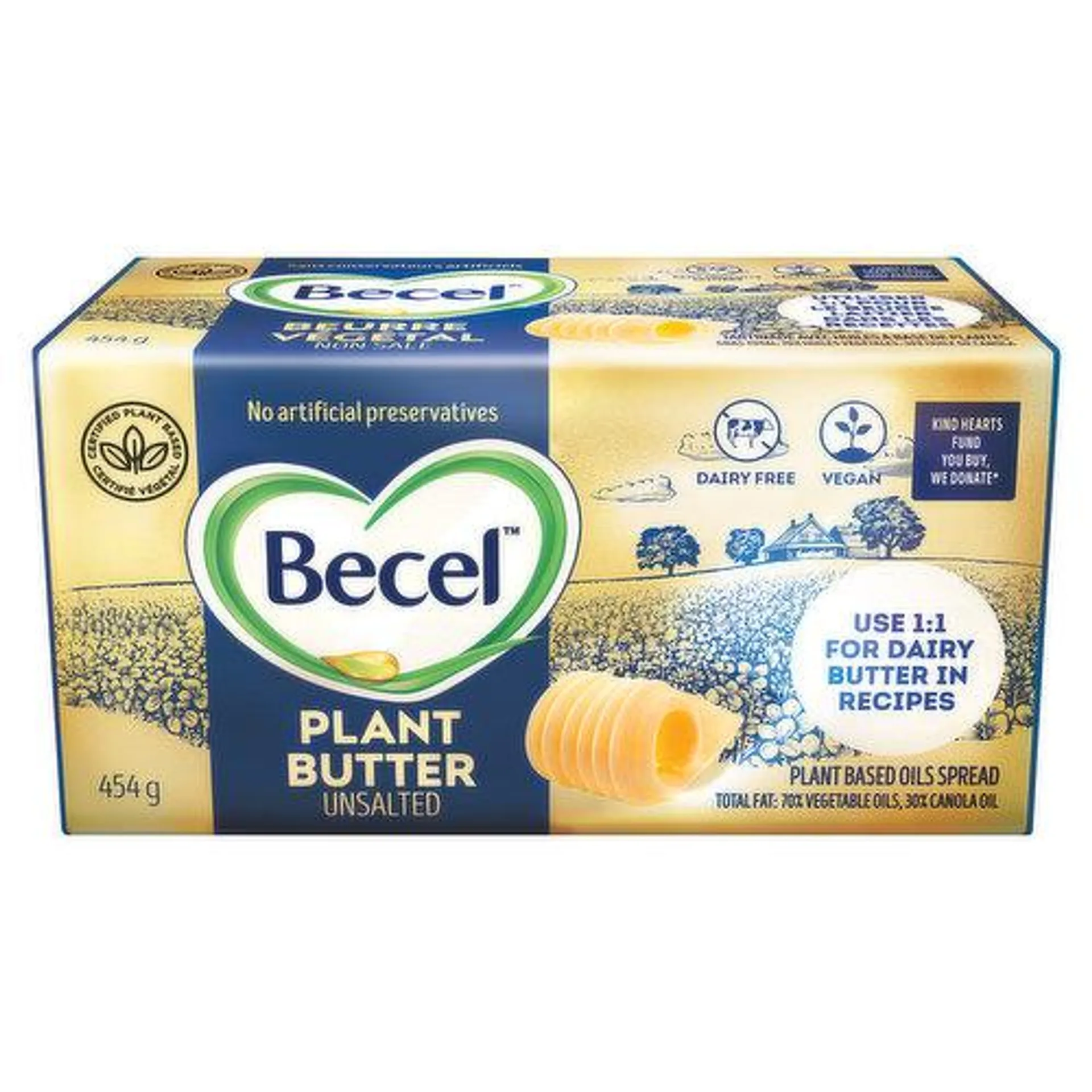 Becel - Plant Based Butter Bricks - Unsalted, 500 Gram