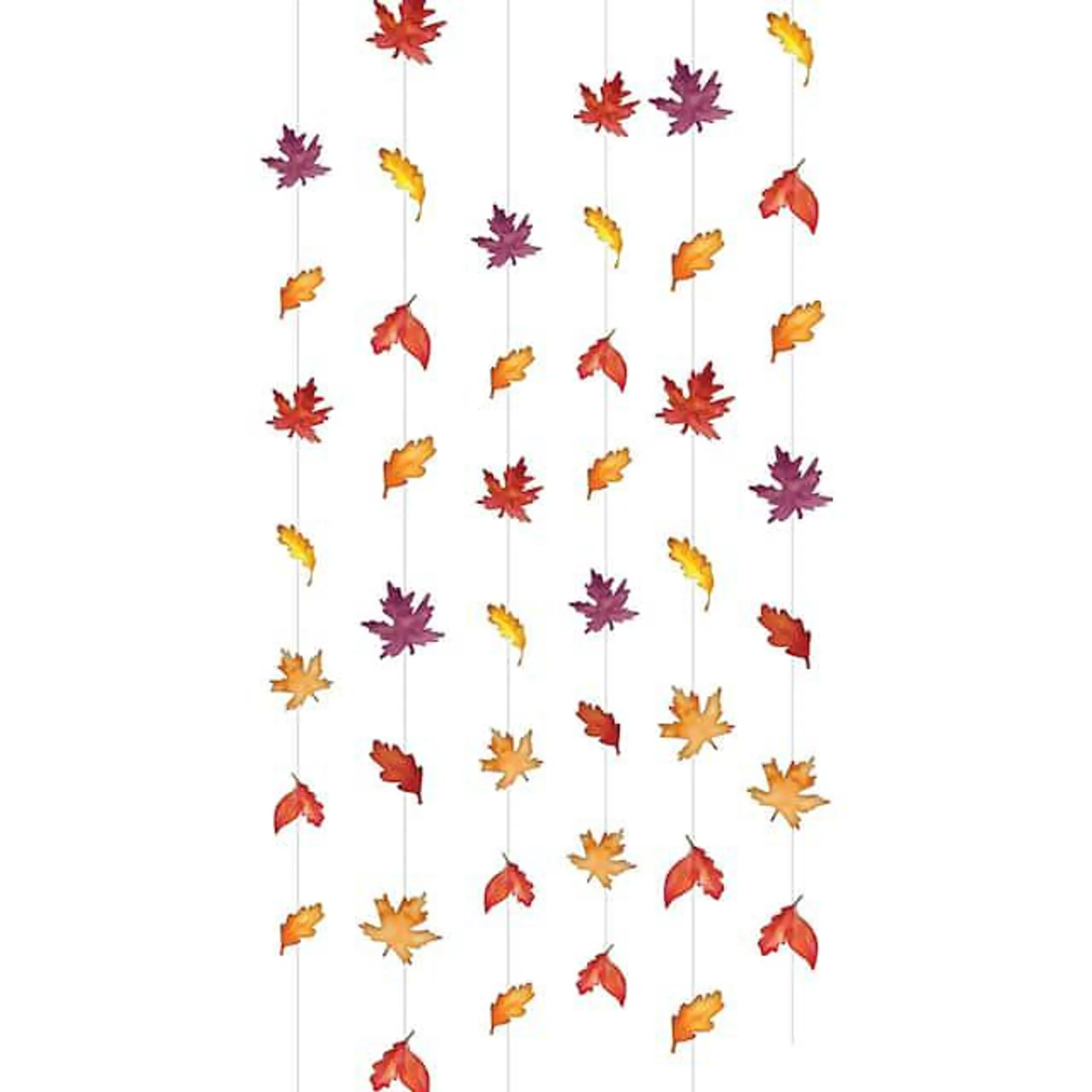 Hanging Leaves String, Multi-Coloured, 11 3/4 in, Indoor/Outdoor Decoration for Fall