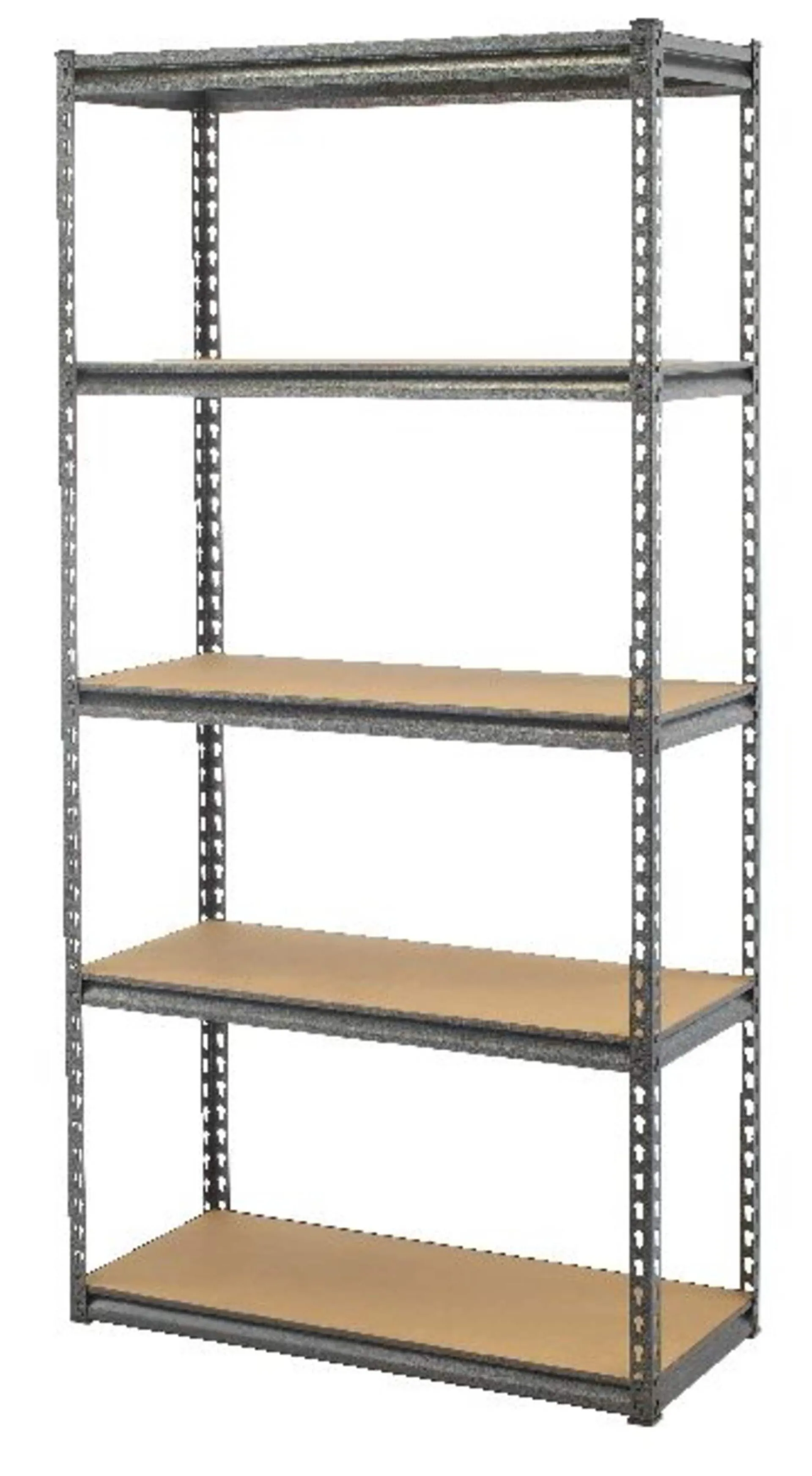 Mastercraft Adjustable 5-Shelf Steel Metal & Wood Storage Rack / Shelving Unit, 36 x 16 x 72-in