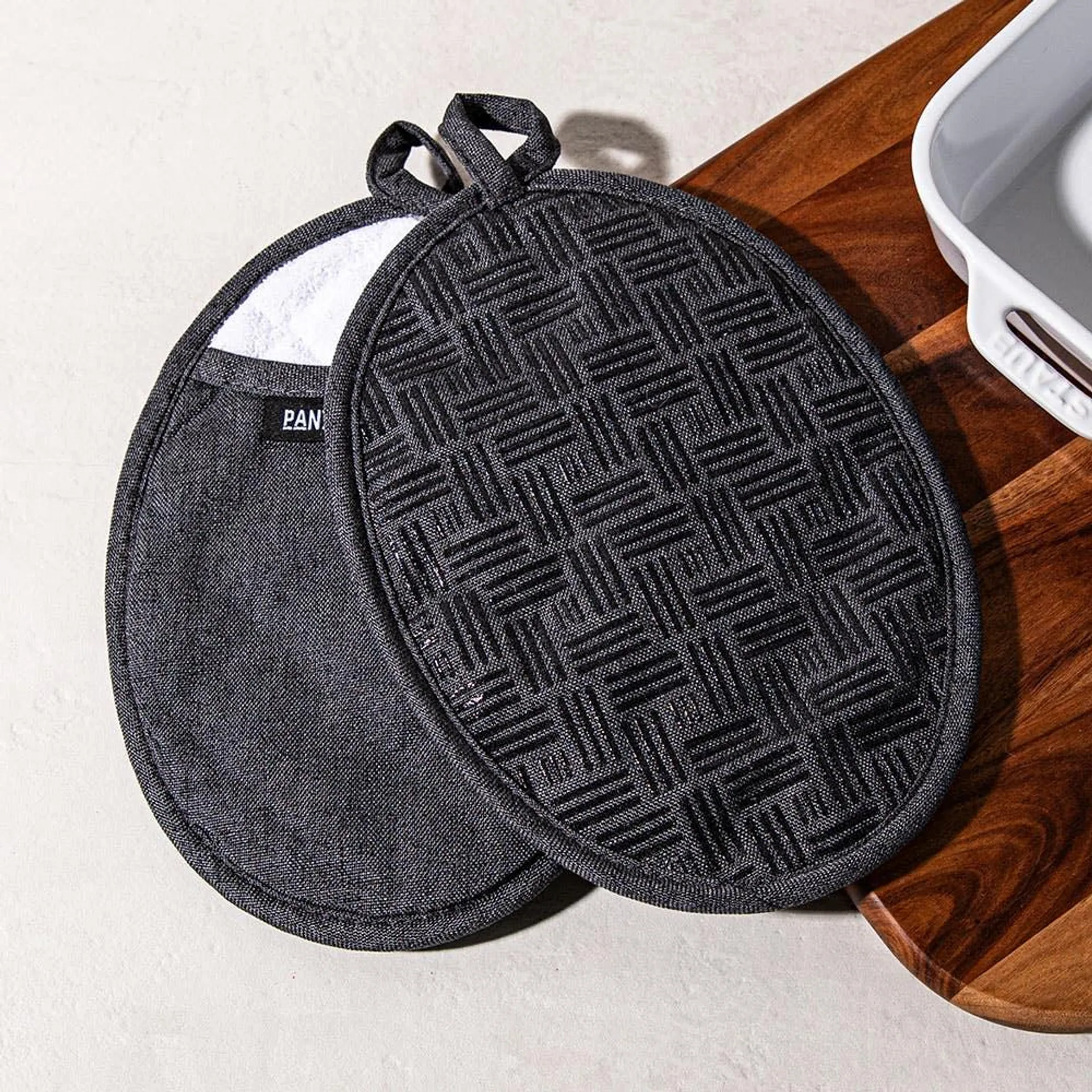 Harman Pantry Chambray Cotton Pot Holder - Set of 2 (Charcoal)