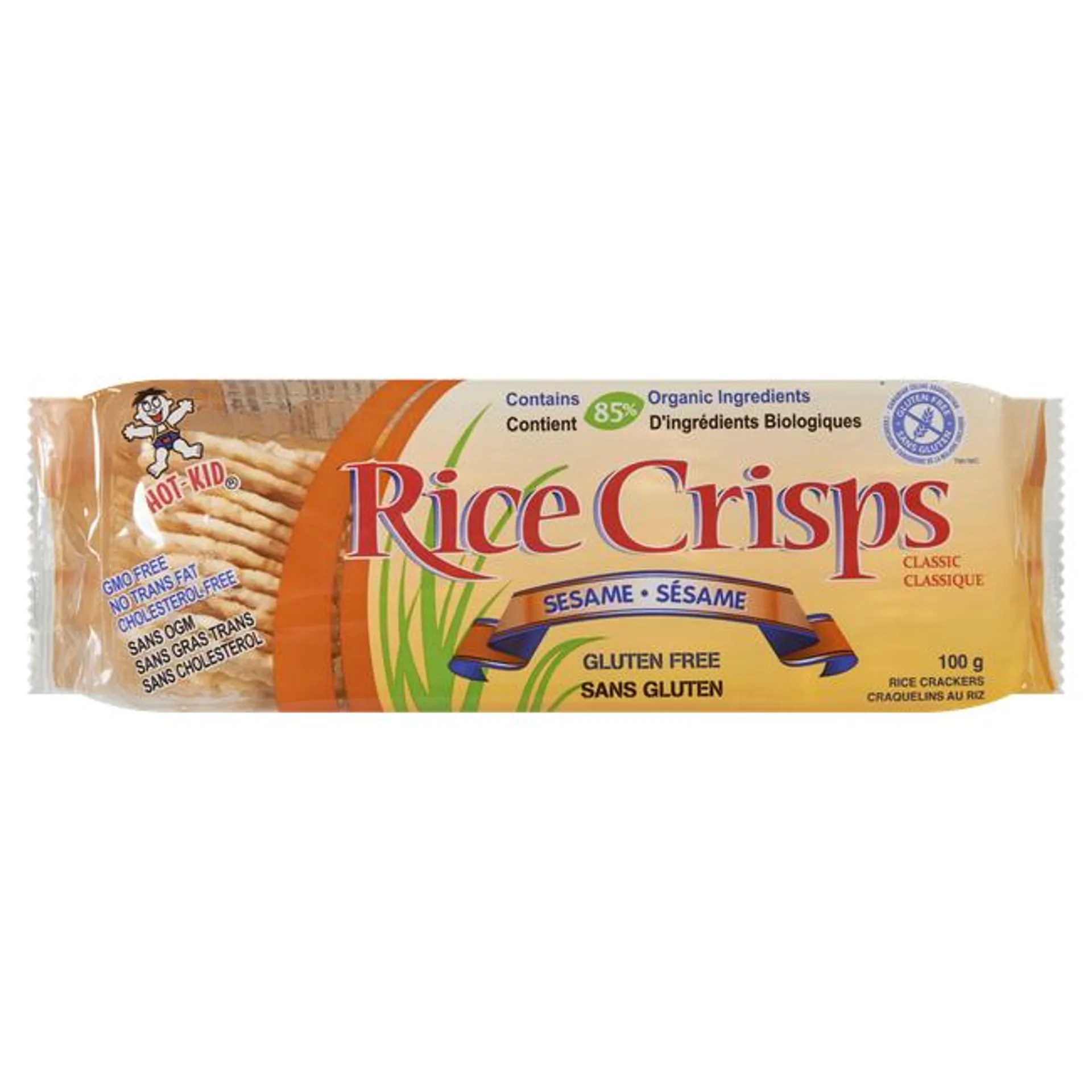 Hot-Kid Rice Crisps Rice Crackers Sesame 100 g