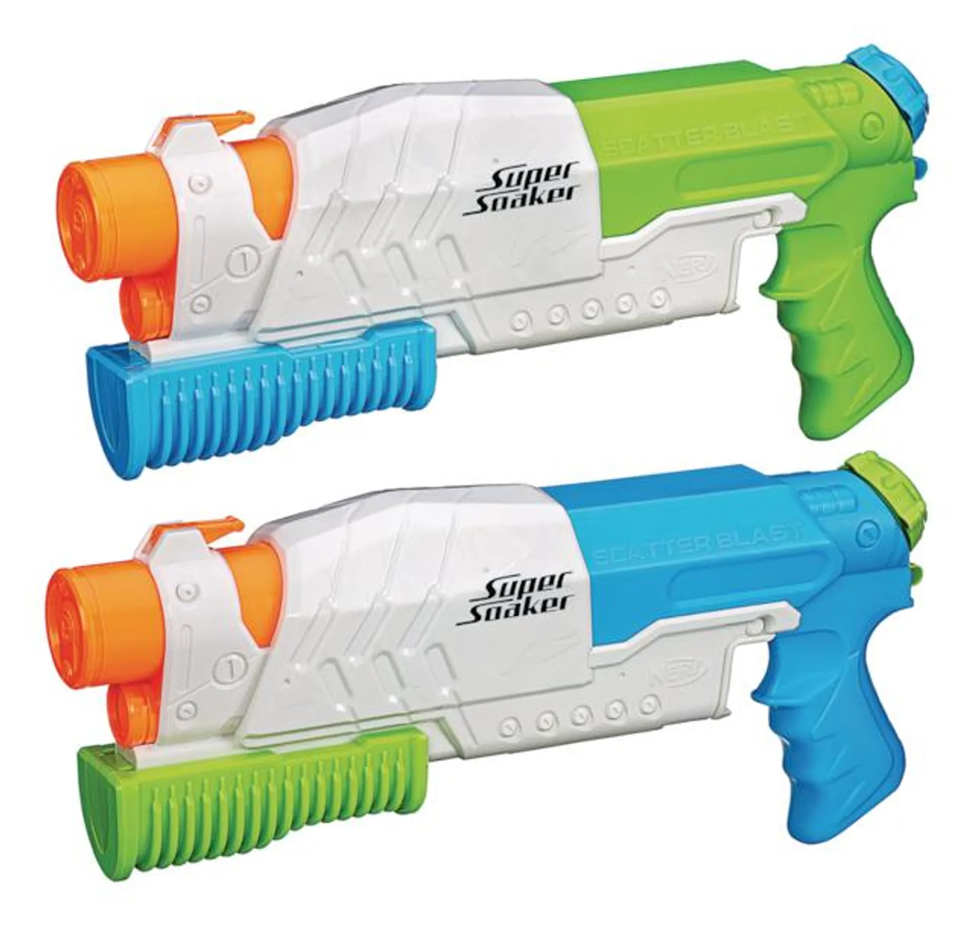 NERF Super Soaker Scatter Blast Water Blaster Set, Outdoor Summer Water Toy, Age 6+, 2-Pk