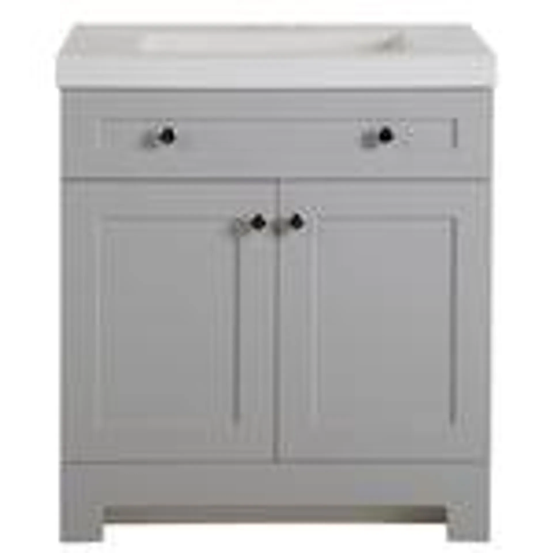 Everdean 30.5-inch W x 34.4-inch H x 18.75-inch D Bathroom Vanity in Pearl Grey with Cultured Marble Countertop/Rectangular Sink