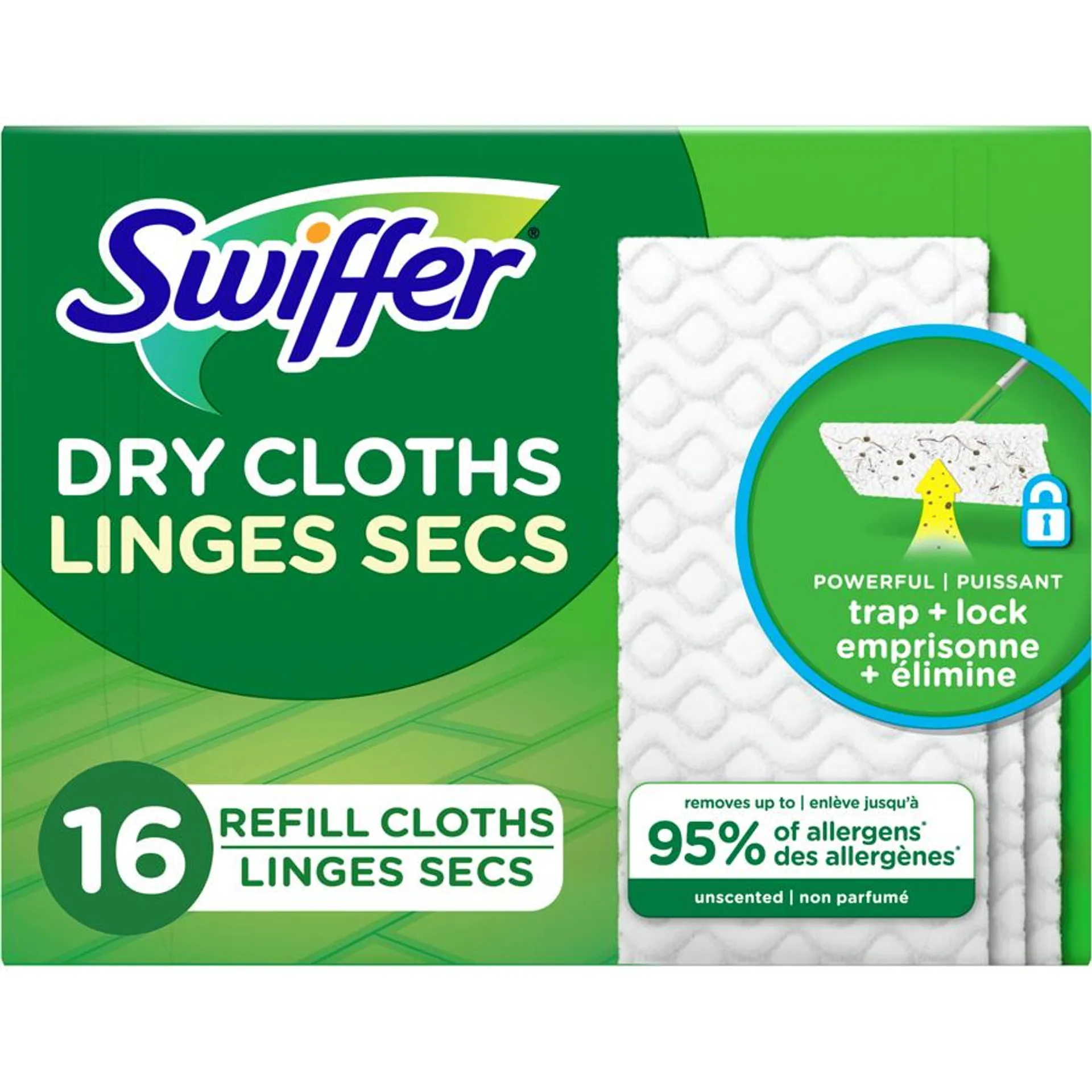 Sweeper Dry Multi-Surface Sweeping Cloth Refills for Floor Sweeping and Cleaning, Unscented, 16 count