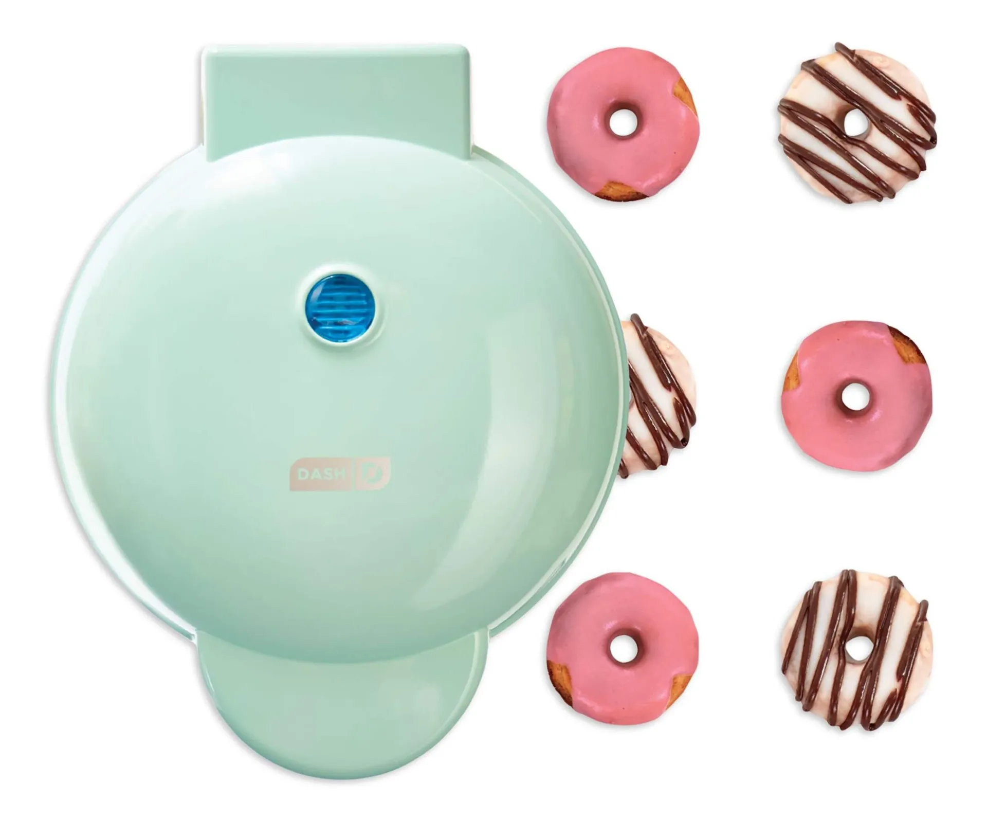 Dash Express Mini Compact Electric Donut Maker, Non-Stick Surface, Aqua