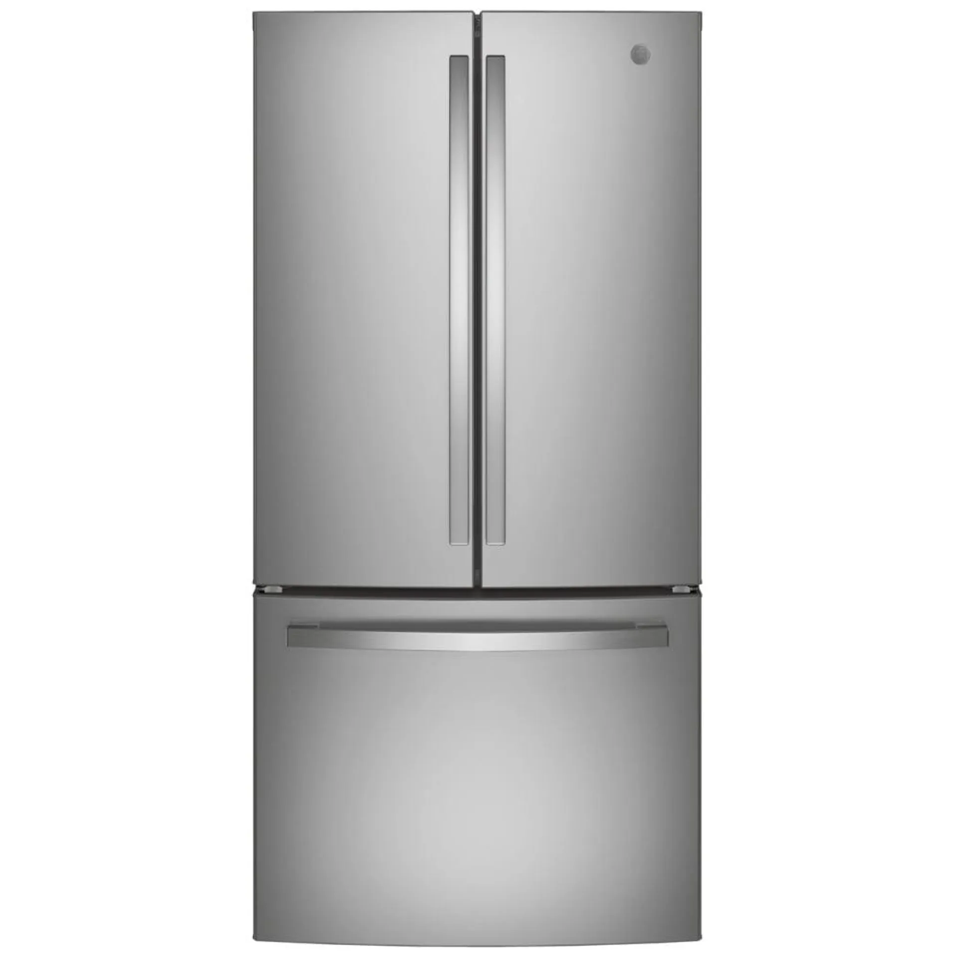 GE GWE19JYLFS French Door Refrigerator, 33 inch Width, ENERGY STAR Certified, Counter Depth, 18.6 cu. ft. Capacity, Stainless Steel colour