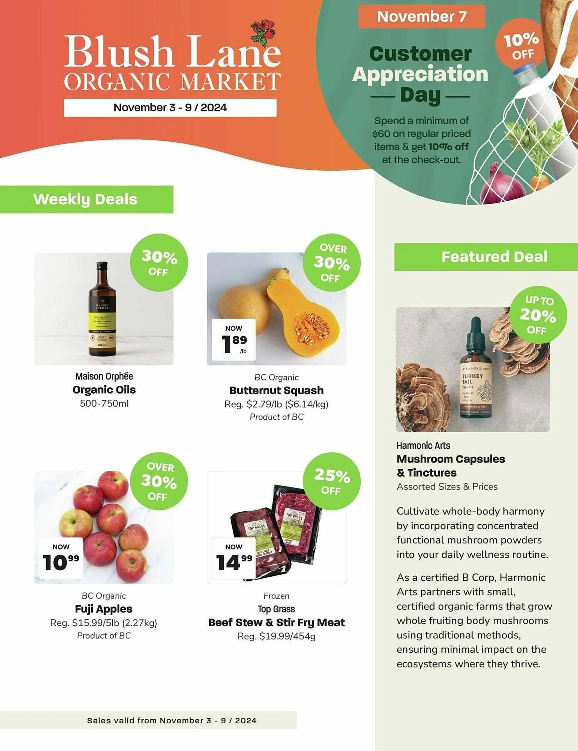 Blush Lane Organics flyer - 1