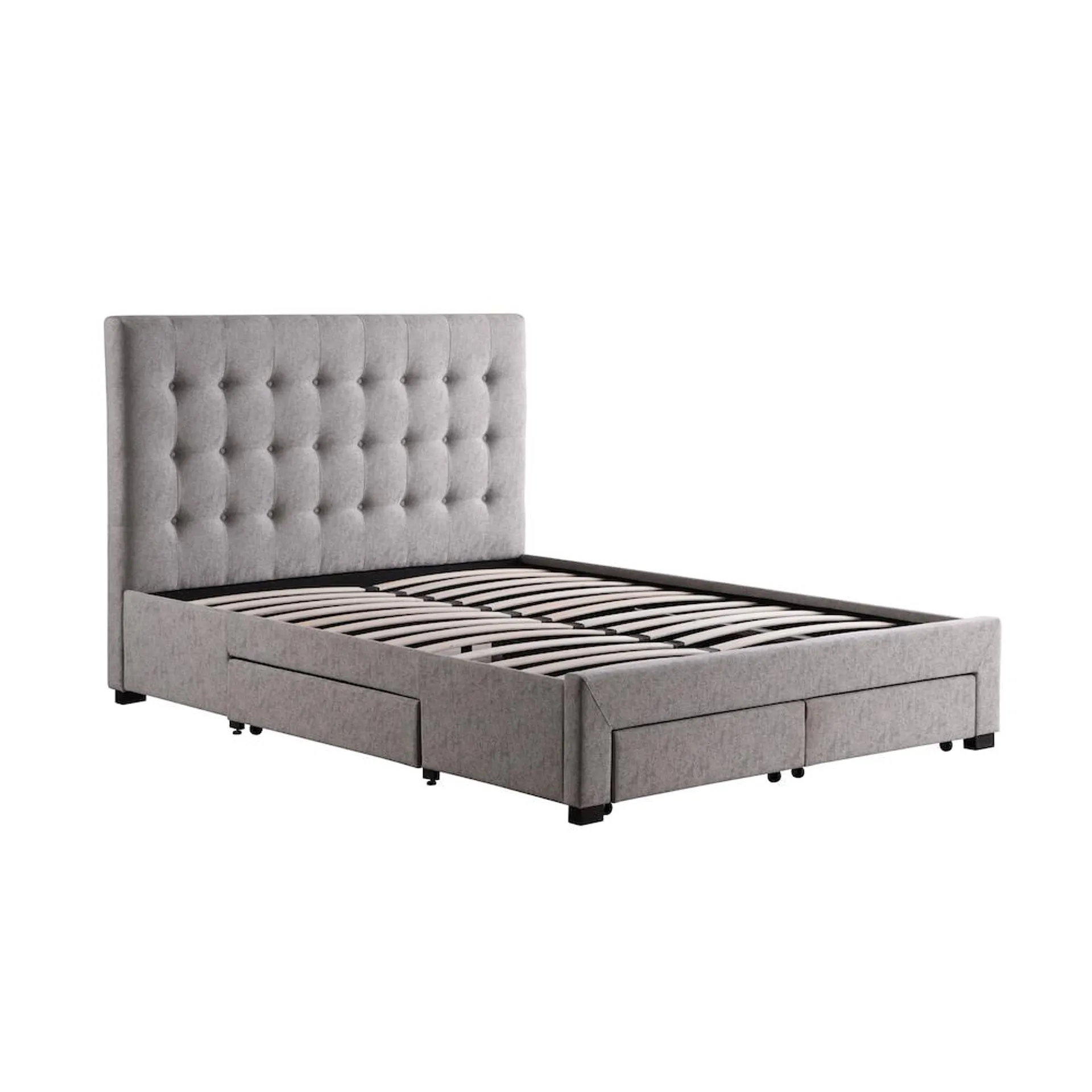 Elisae Queen Platform Storage Bed, Grey