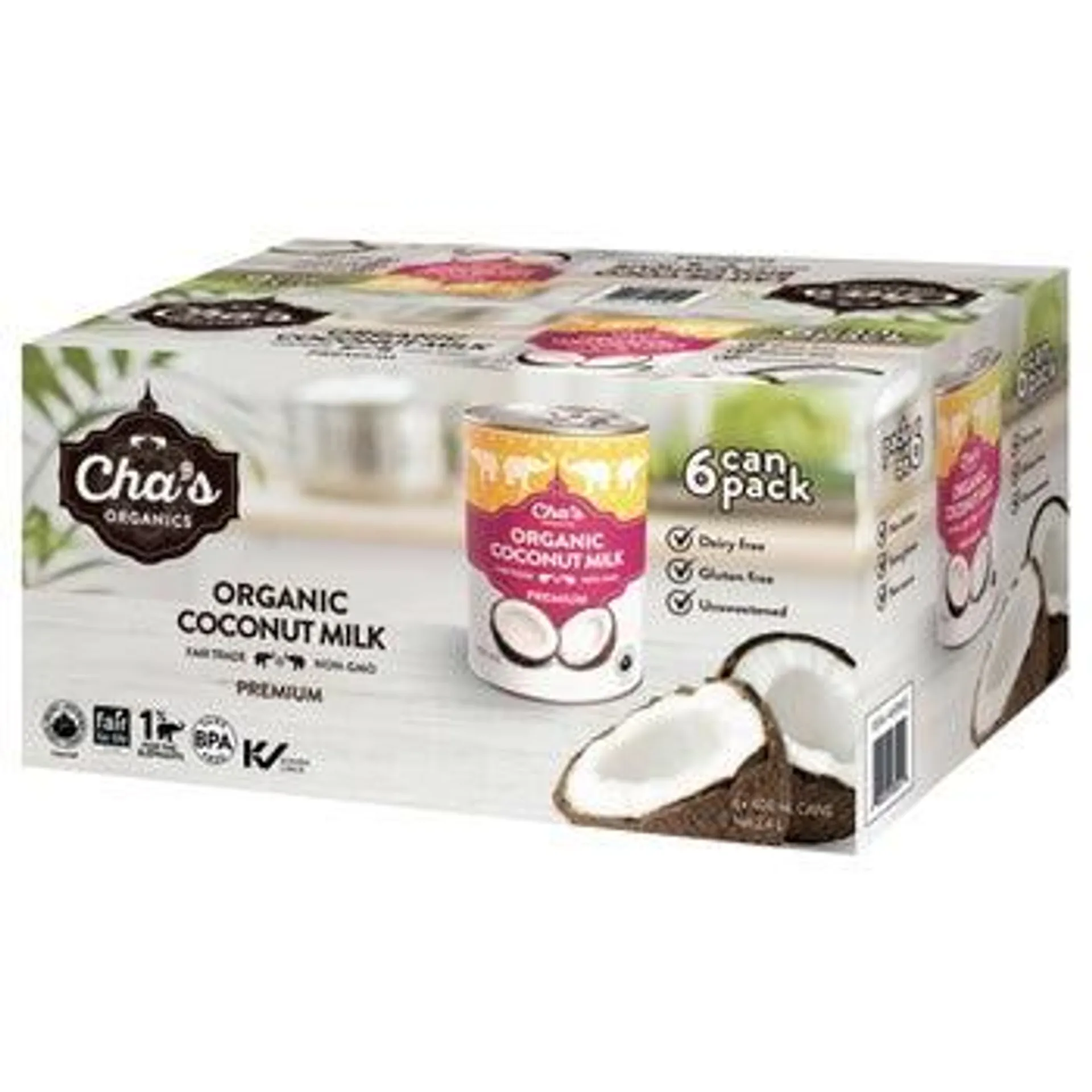 Premium Organic Coconut Milk, 6-count