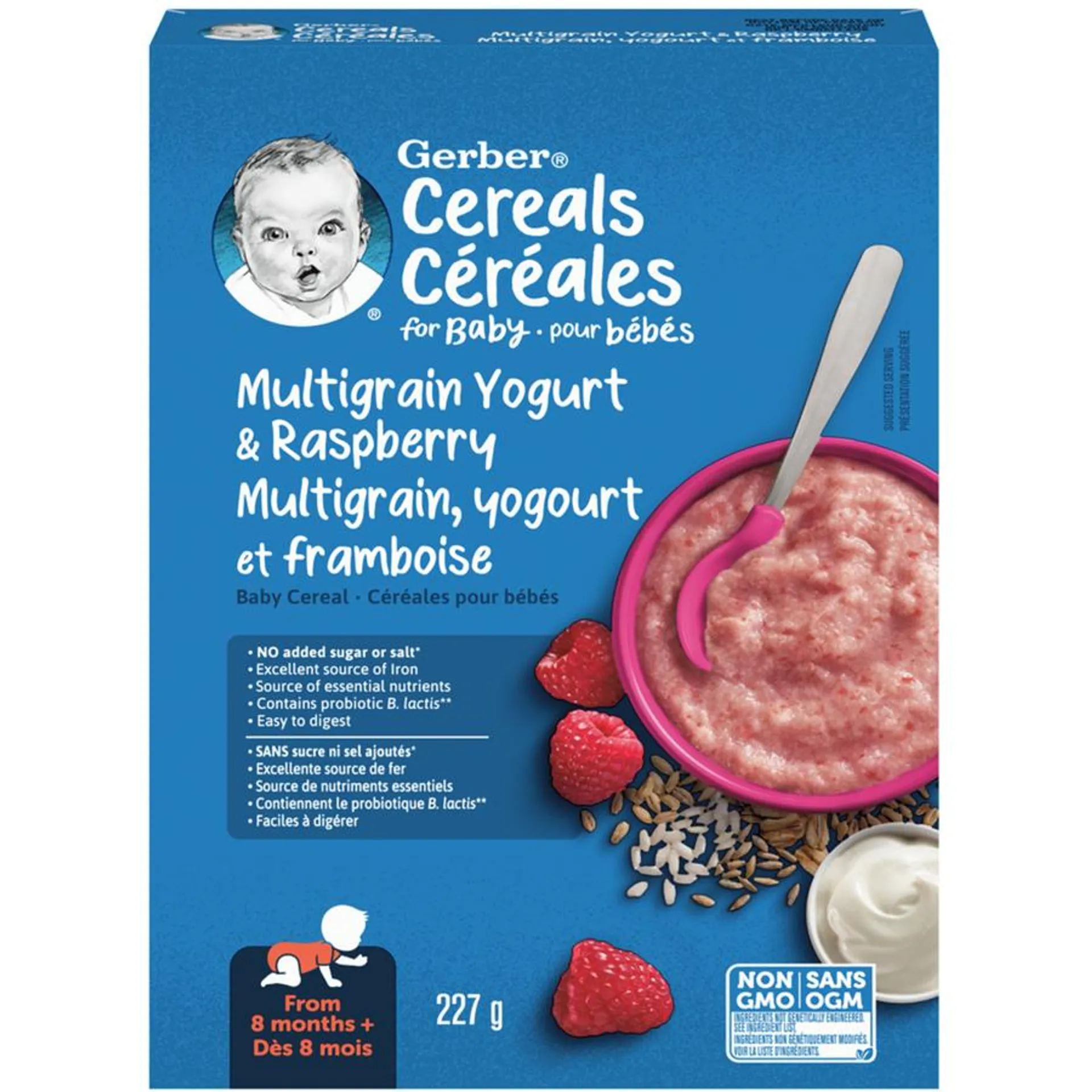 Gerber Stage 3 Multigrain Yogurt Raspberry Baby Cereal