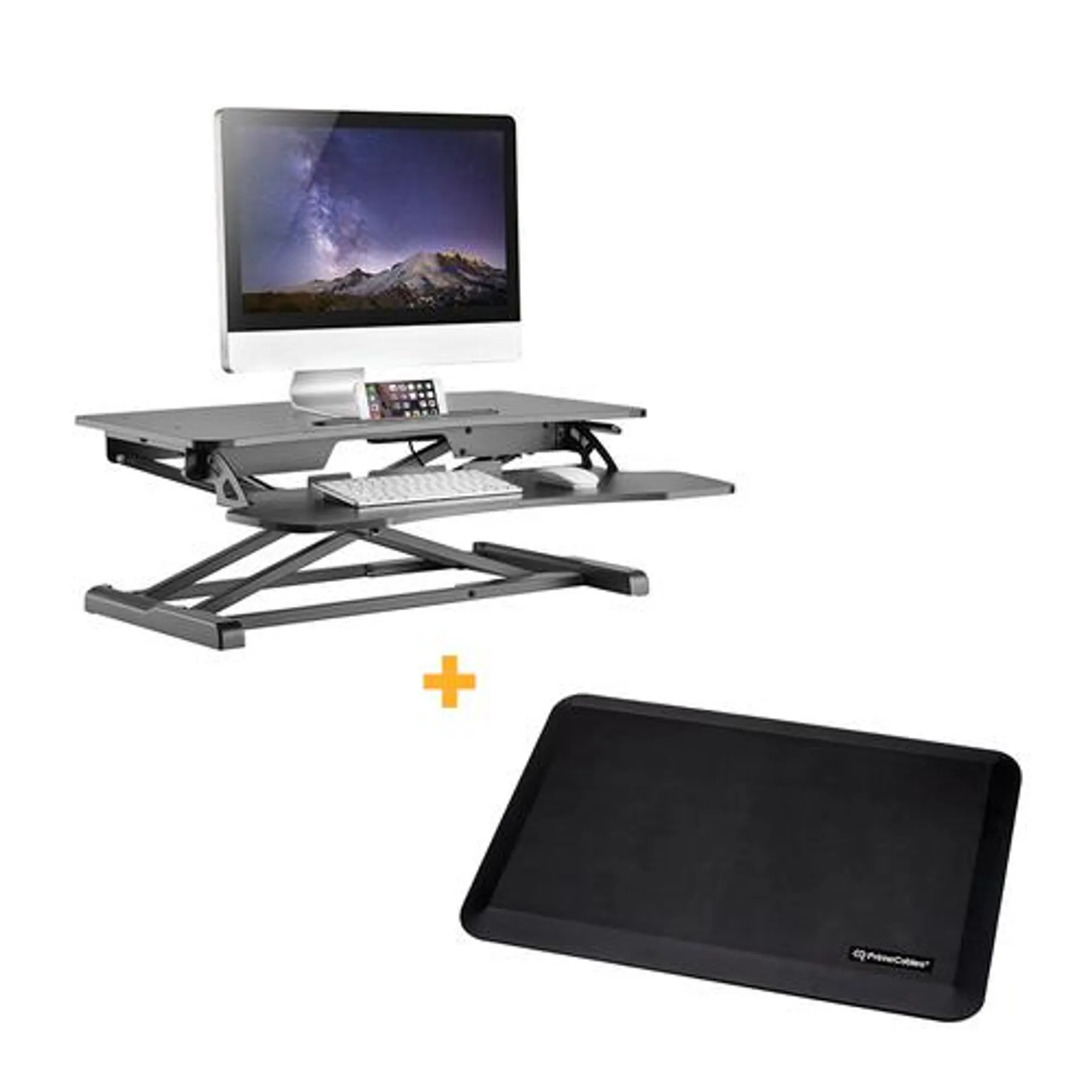 Sit Standing Desk Height Adjustable Ergo Riser ADR+Standing Mat PrimeCables®