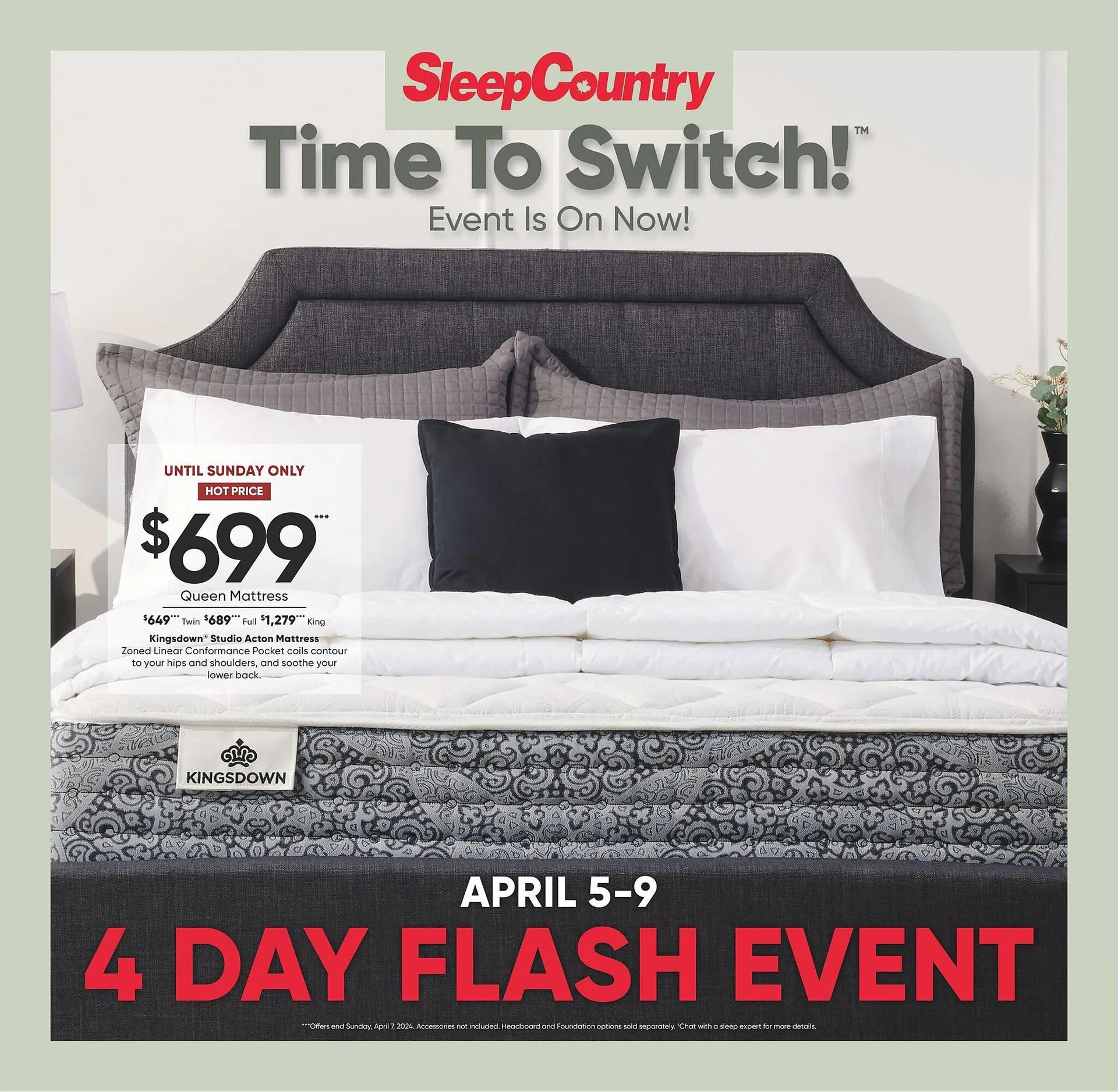 Sleep Country flyer from April 4 to April 10 2024 - flyer page 