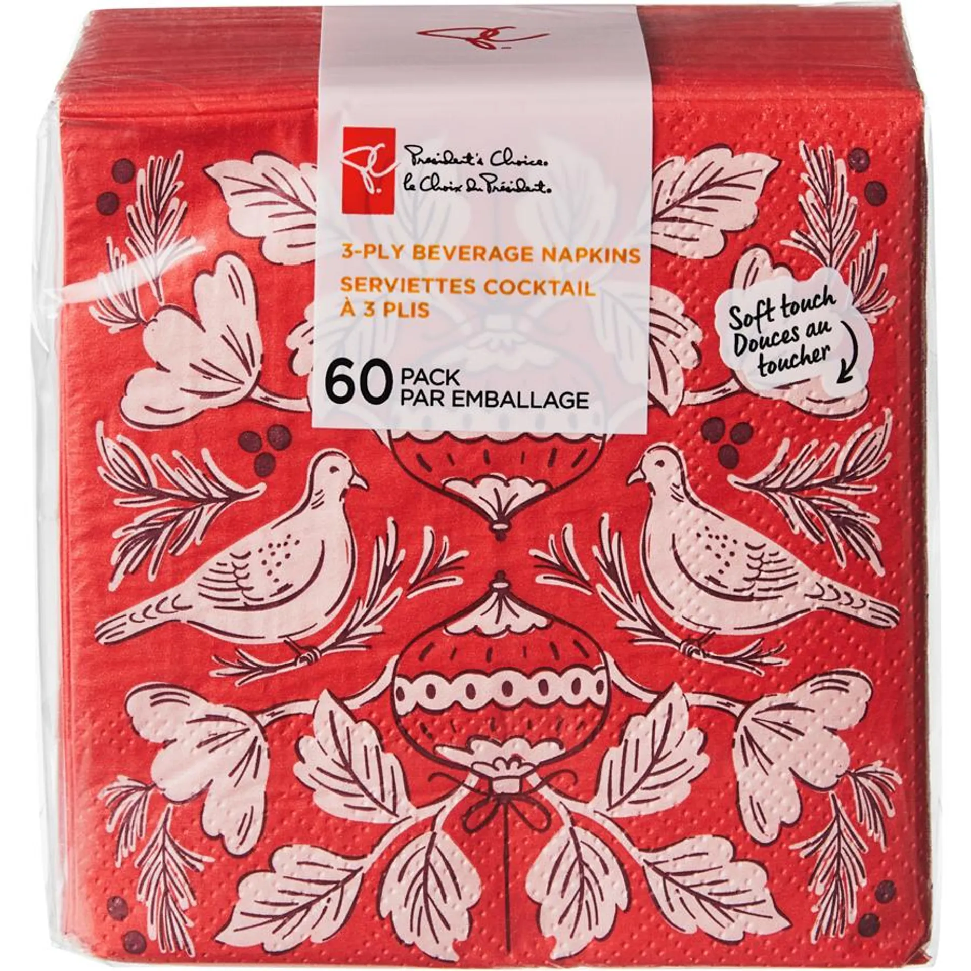 3 Ply Beverage Napkins 60 Pack - Birds