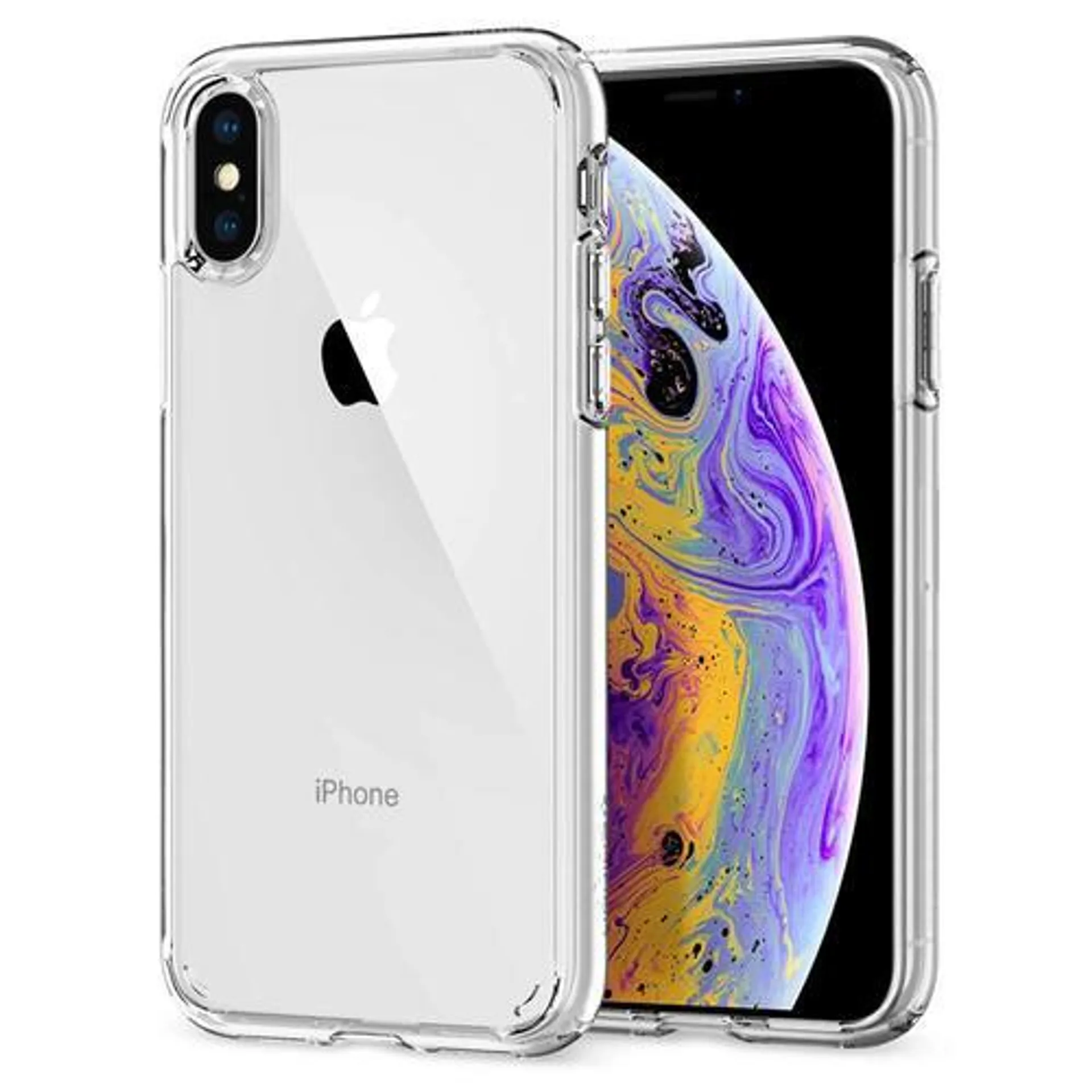 iPhone X Supper Thin Transparent Clear Soft Case with Glass Screen Protector - PrimeCables®