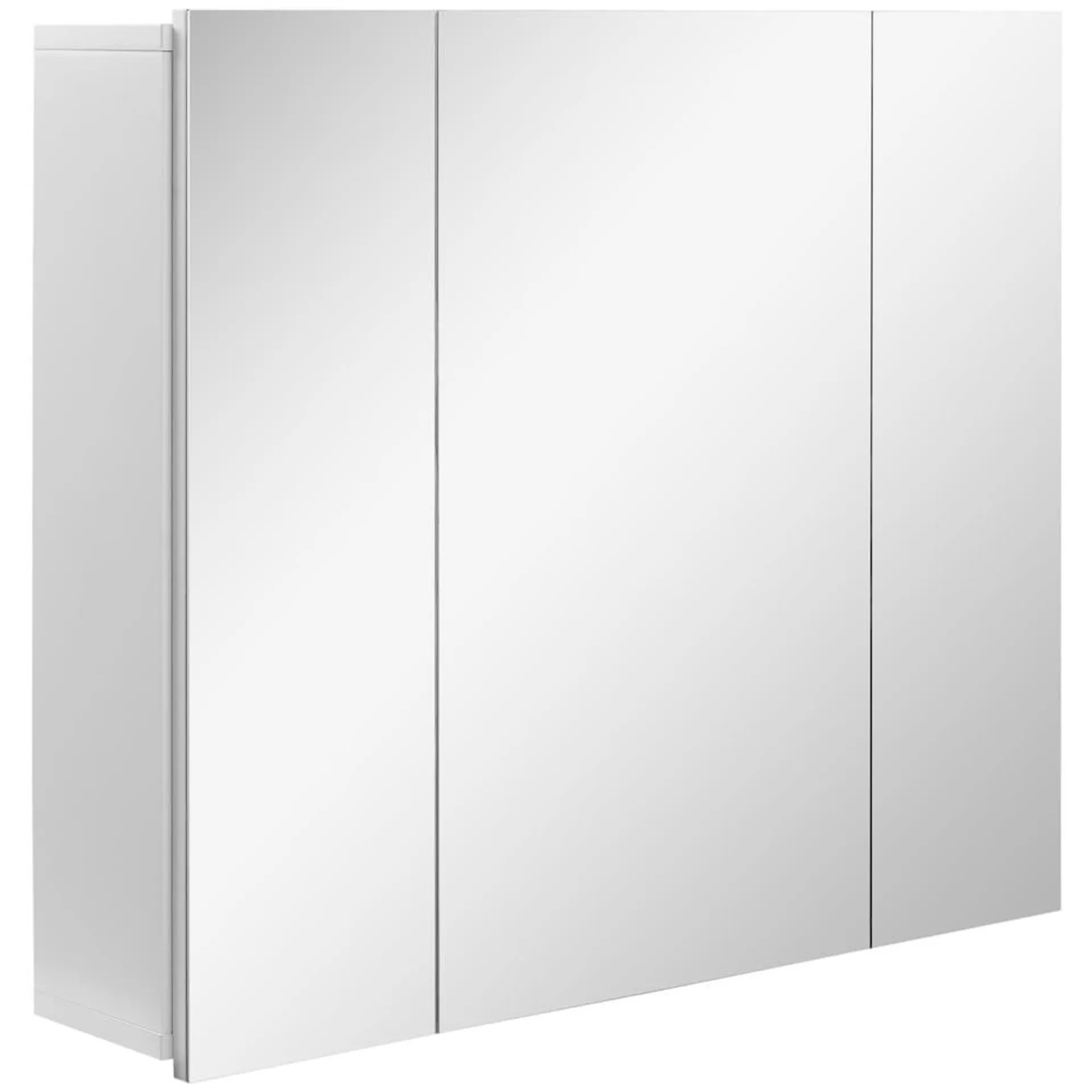 27.6-inch W of 3 Doors Wall-Mounted Medicine Cabinet with Side Shelves