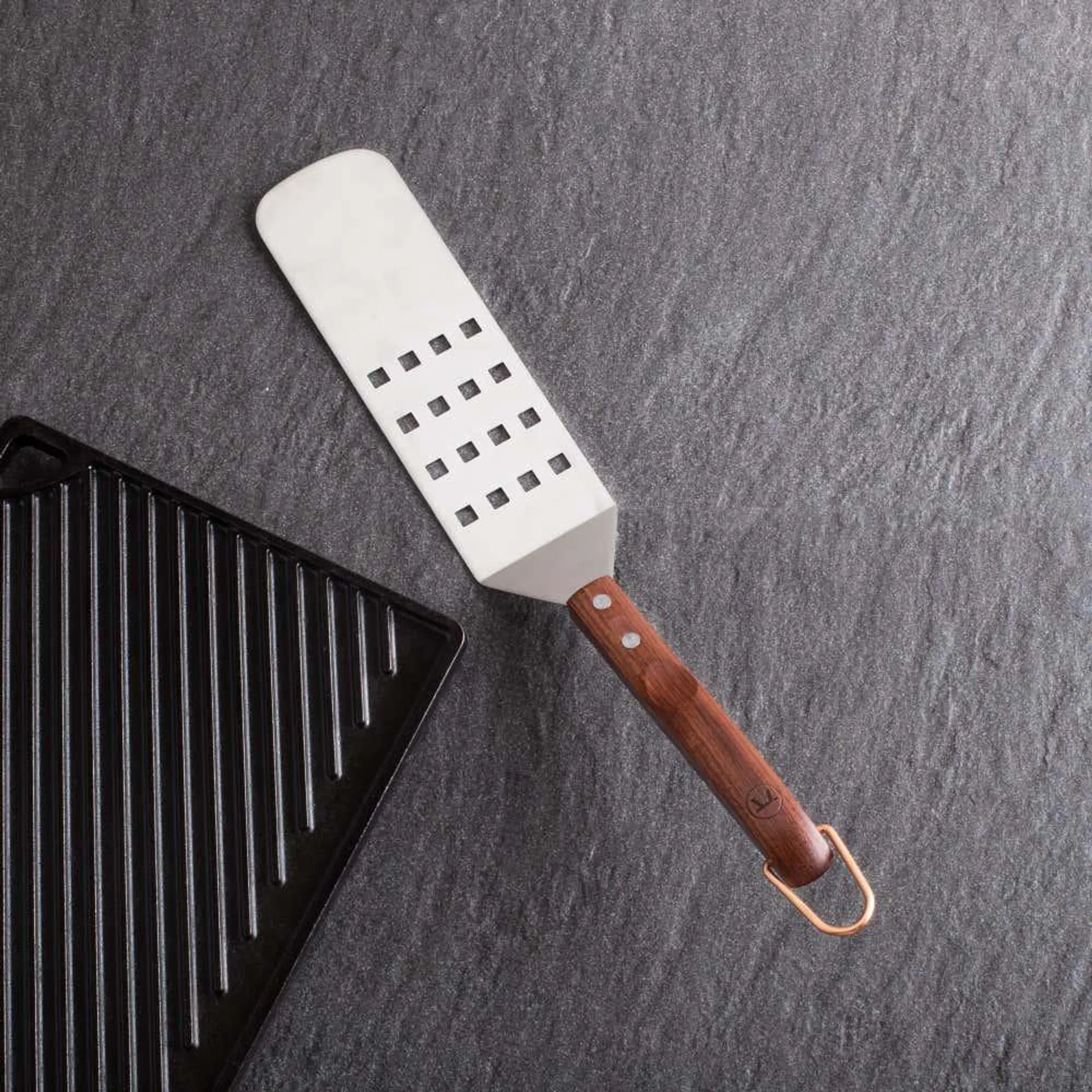 Outset BBQ Rosewood Handle Long Spatula (Stainless Steel)