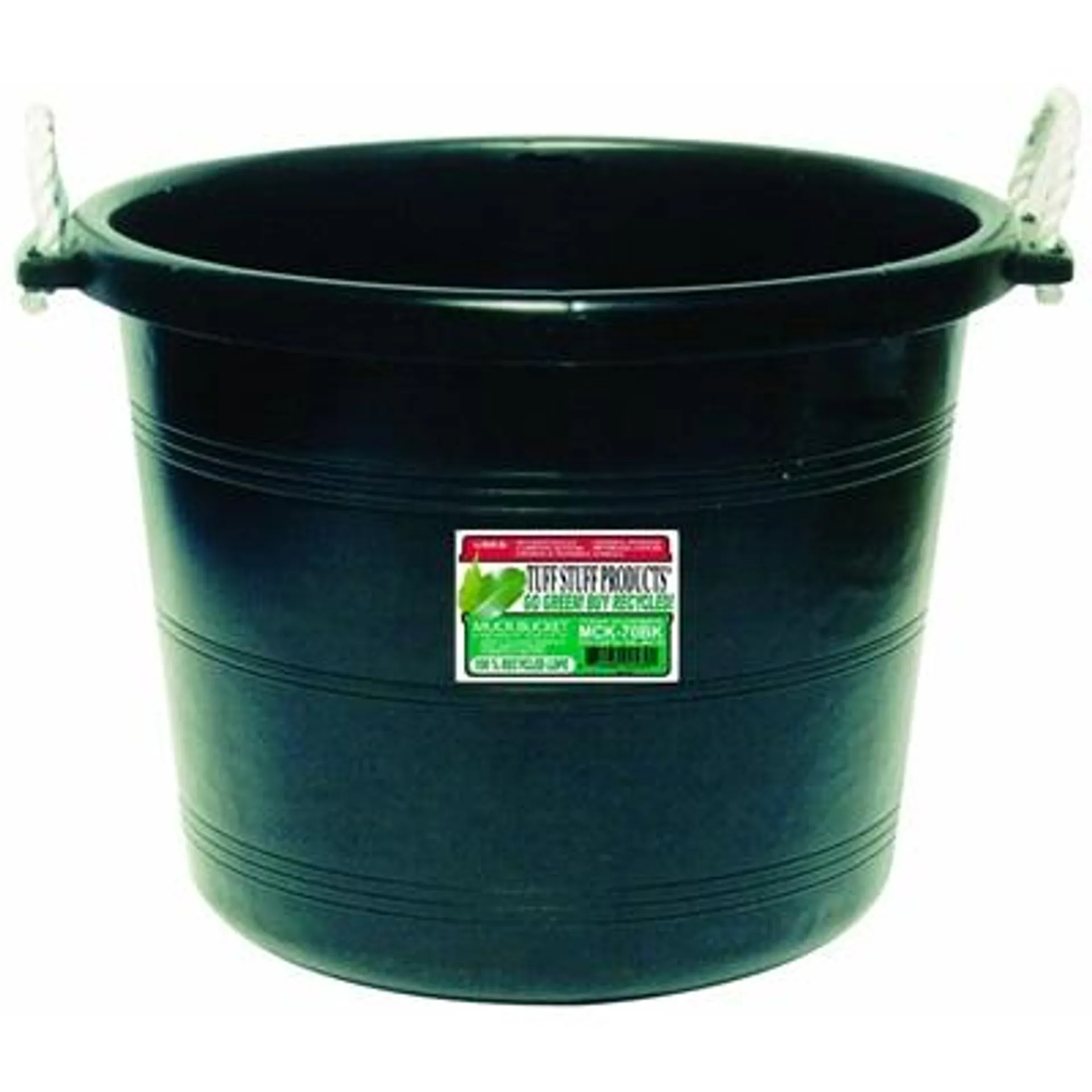 Tuff Stuff Products 70 Quart Weather Resistant Plastic Muck Bucket, Black