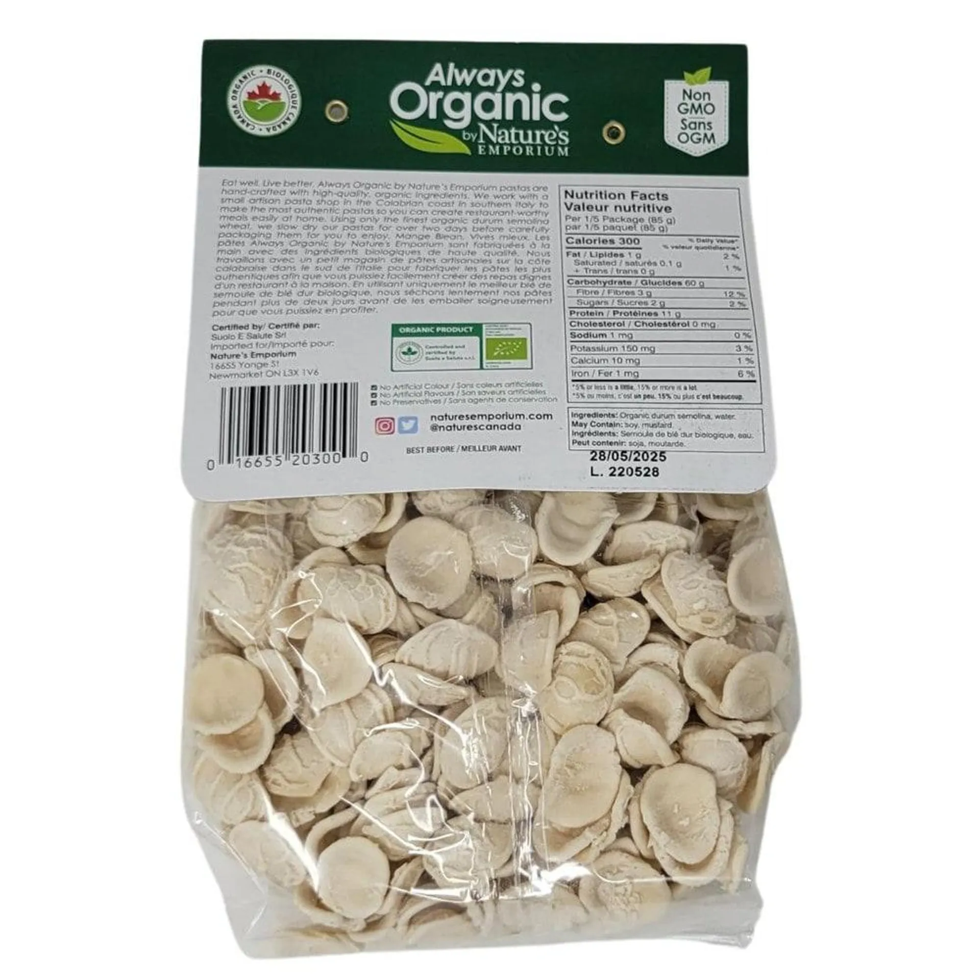 Always Organic Artisan Pasta Orecchiette Org 454 g