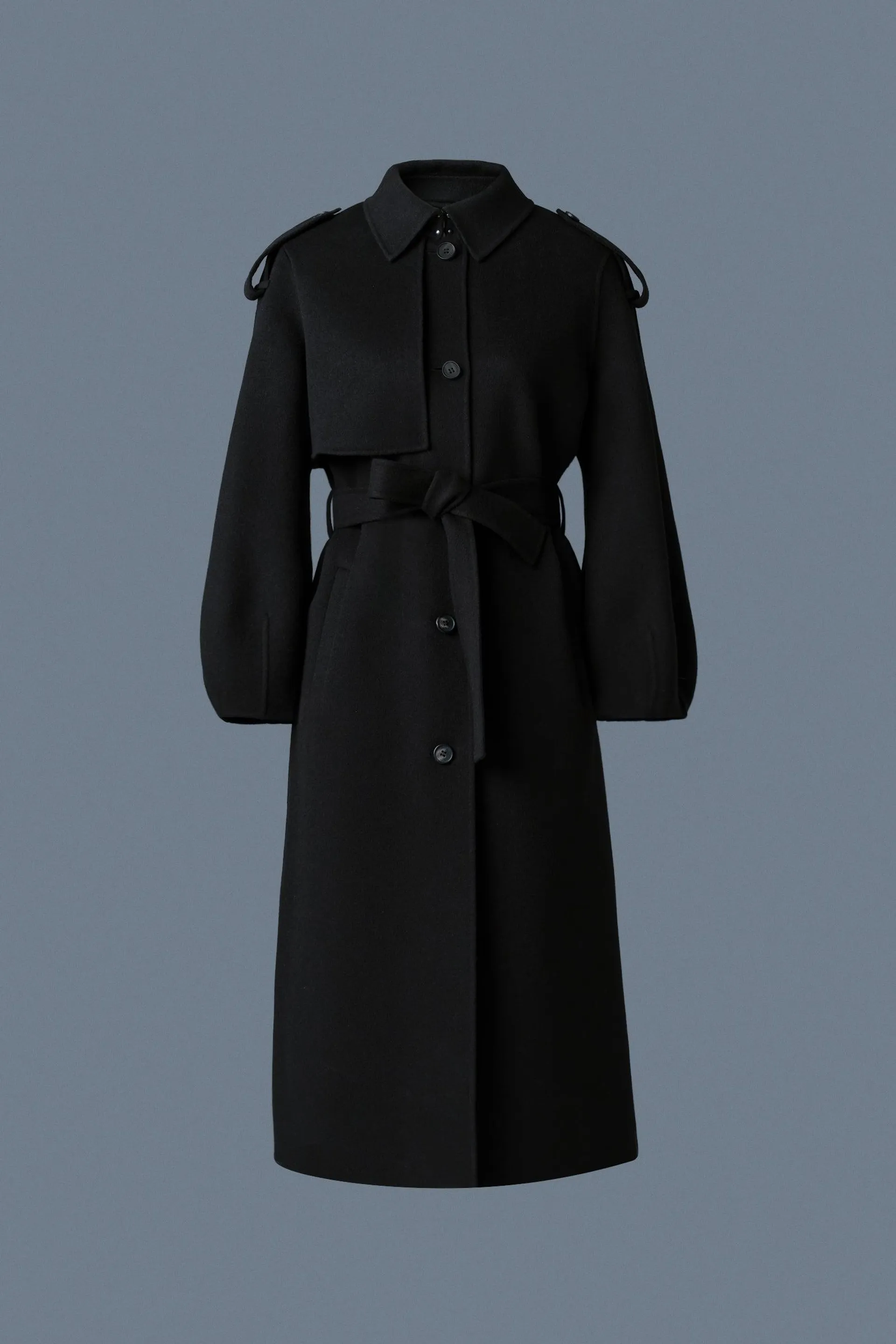 CEYLA Double-Face Wool Coat with Sash Belt