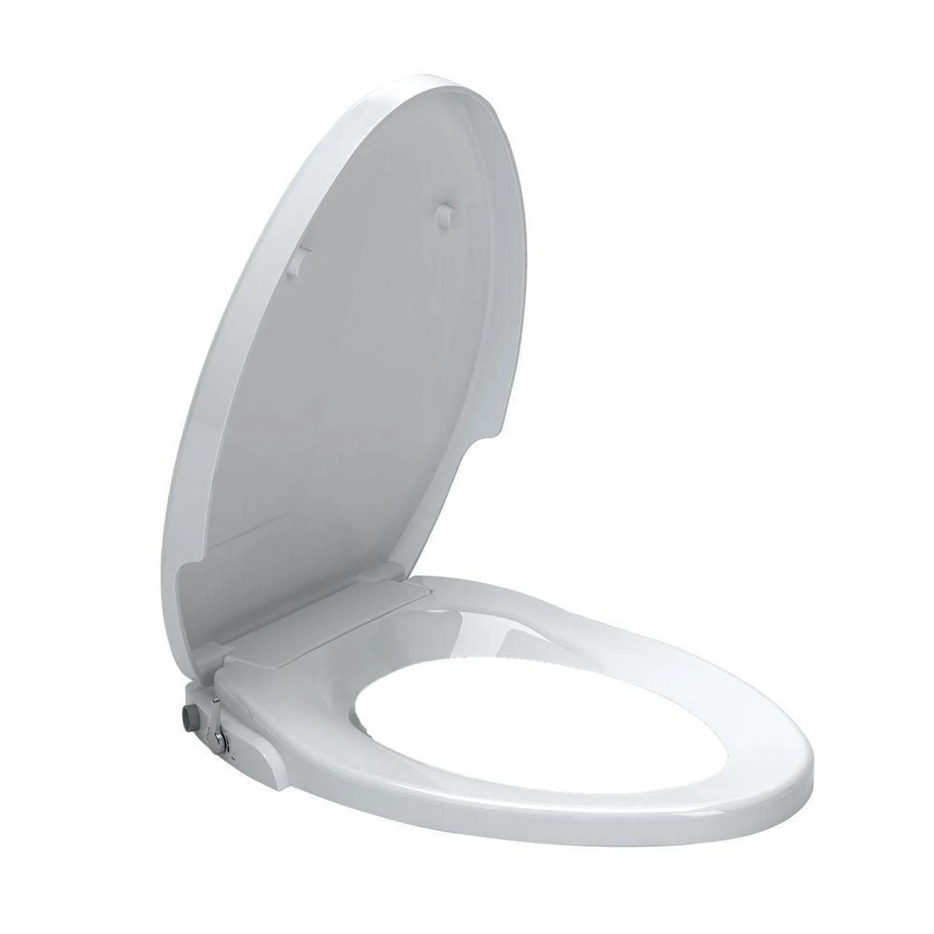 AquaWash Non-Electric Slow Close Bidet Seat for Elongated Toilets in White