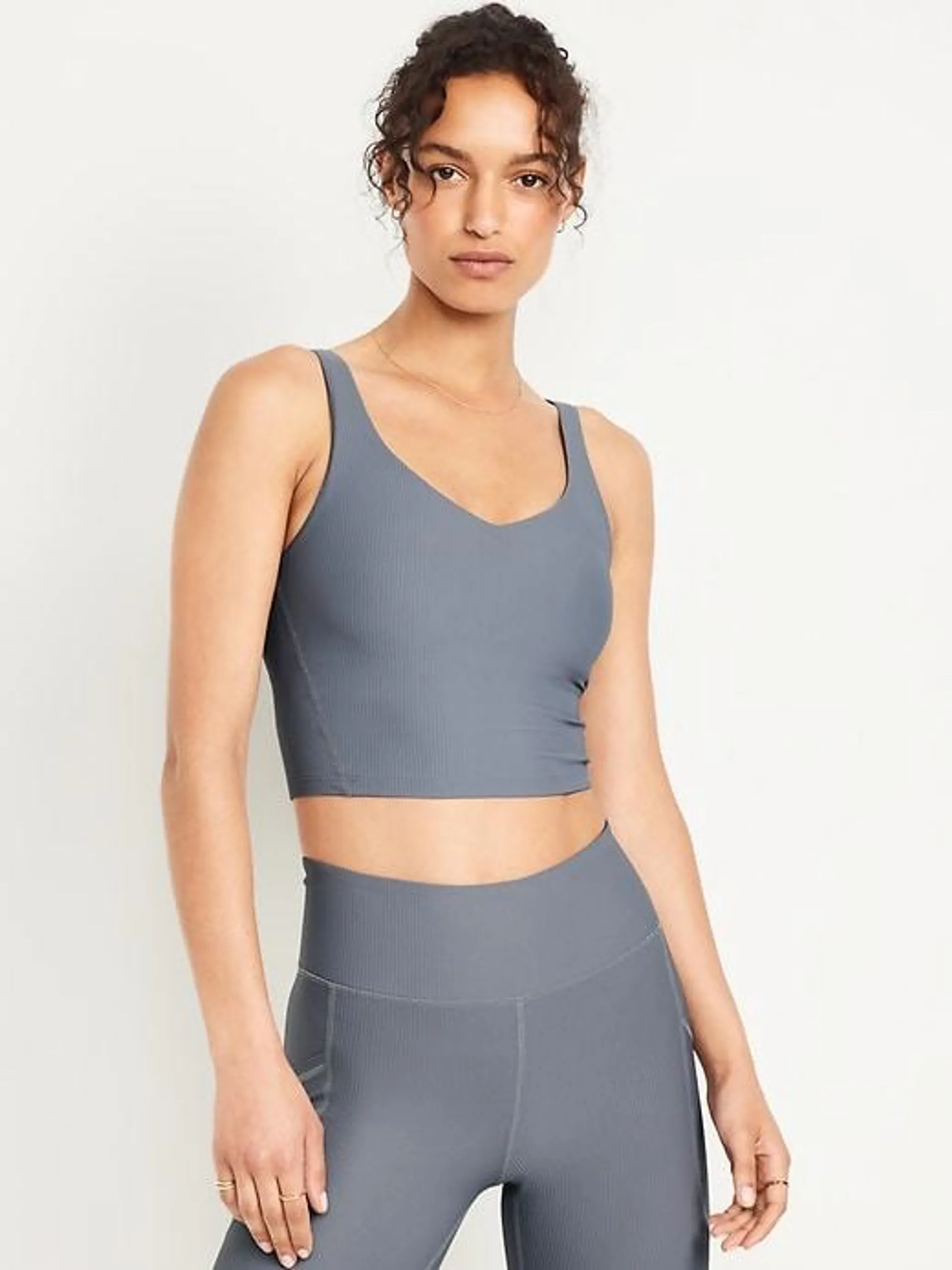 Light Support PowerSoft Ribbed Longline Sports Bra