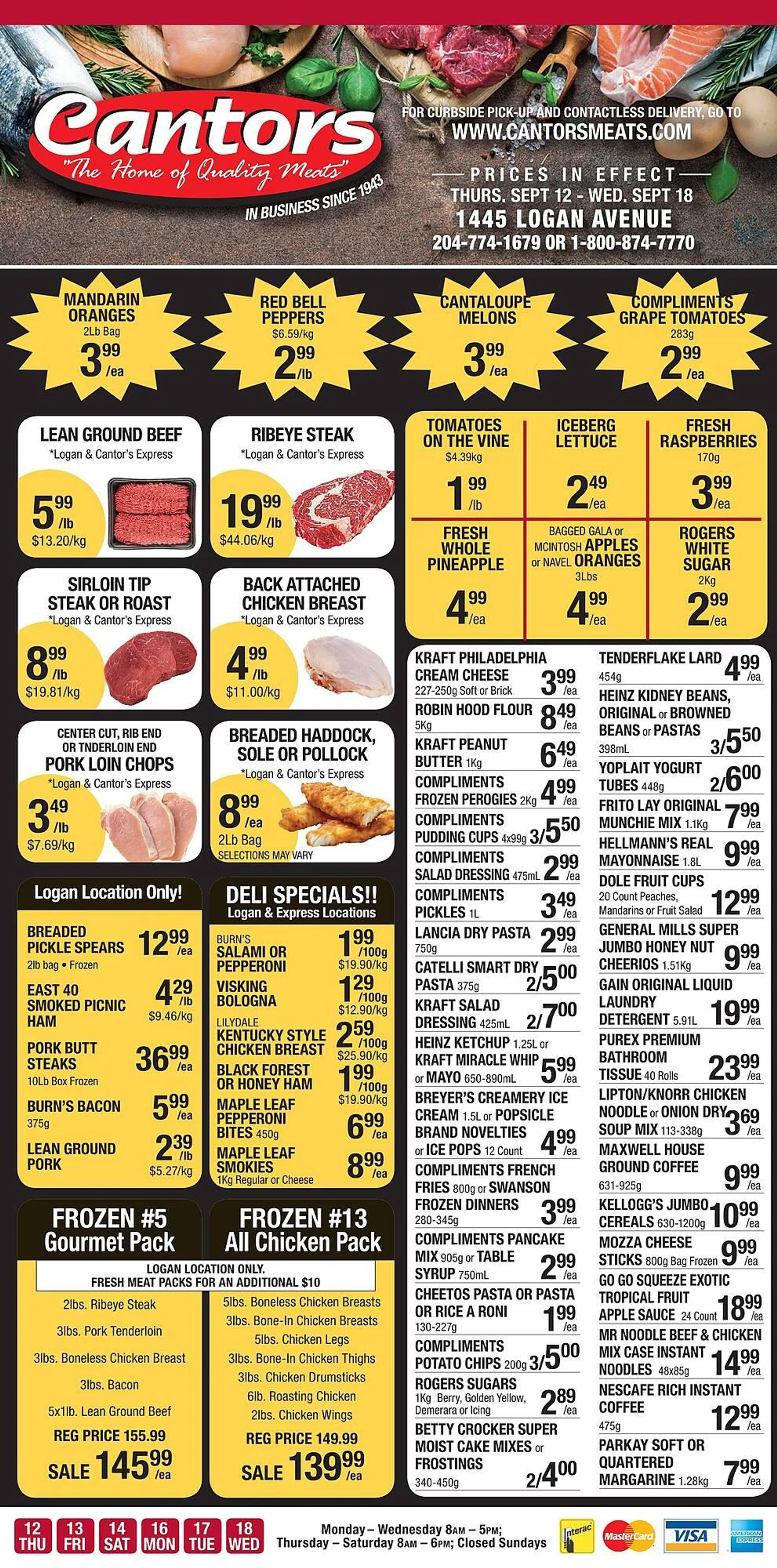 Cantors Meats flyer - 1