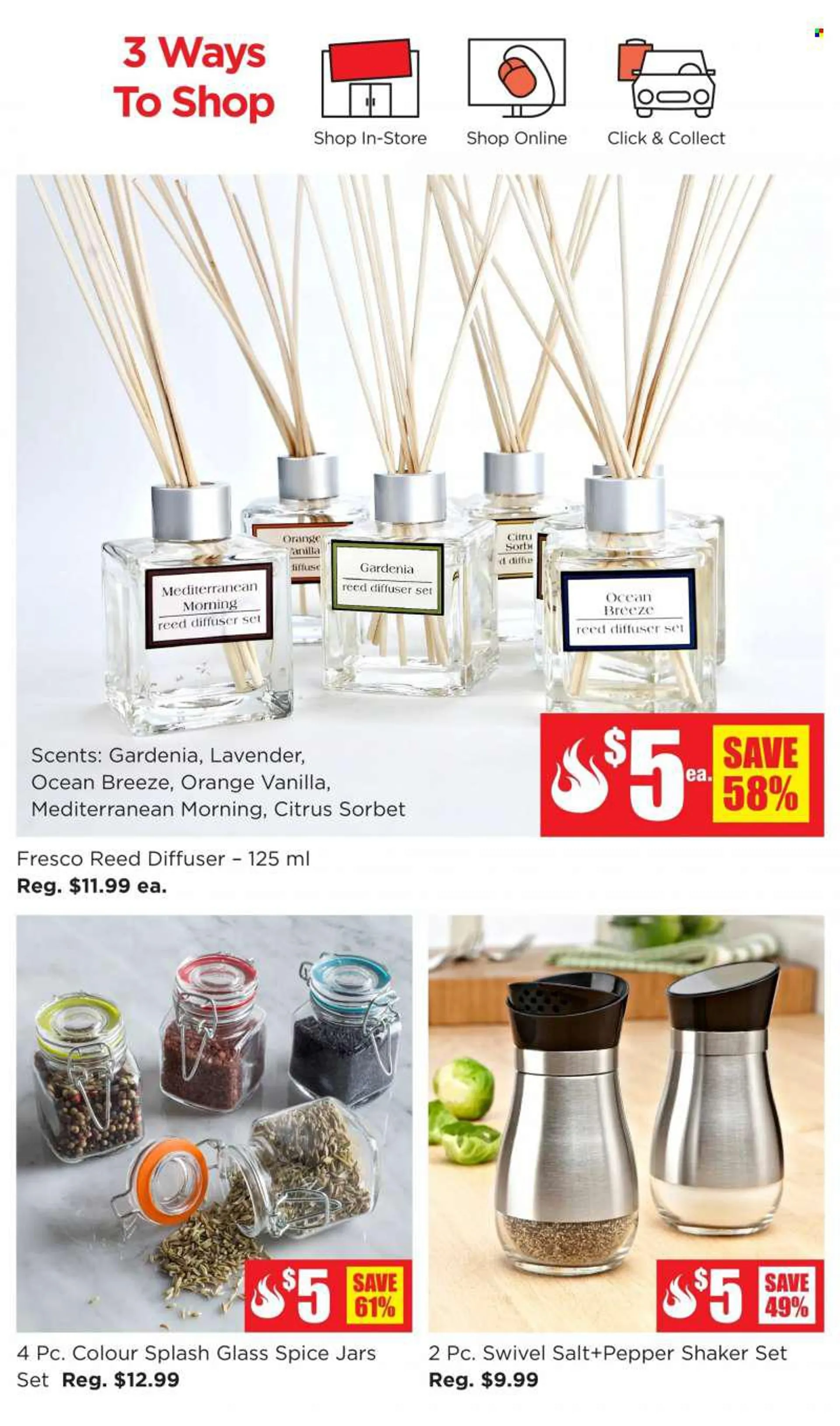 Kitchen Stuff Plus Flyer - August 08, 2022 - August 14, 2022 - Sales products - pepper shaker, shaker, spice jar, jar, diffuser. Page 7.