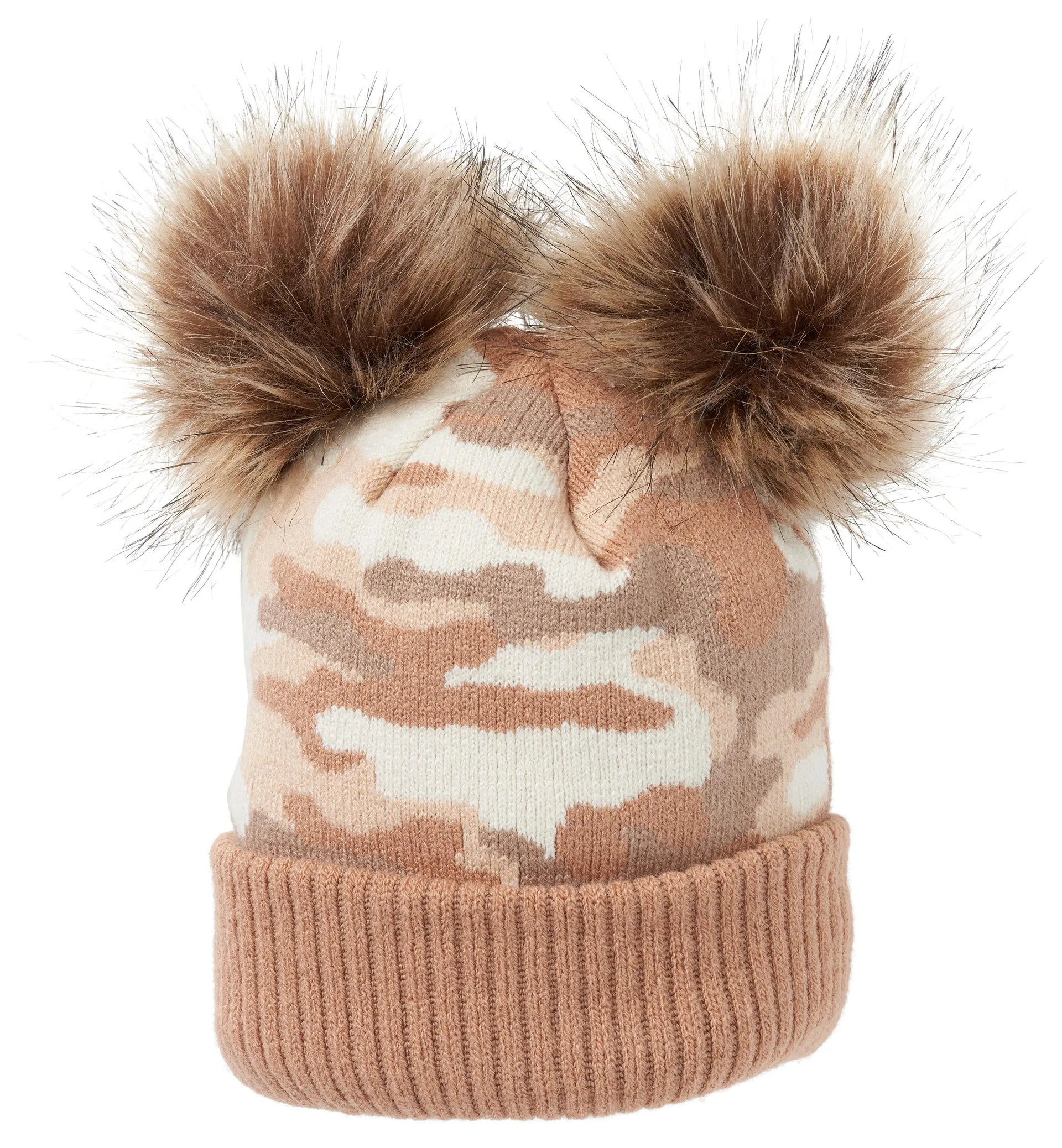 Grand Sierra Camo Faux-Fur Pom Beanie for Toddlers