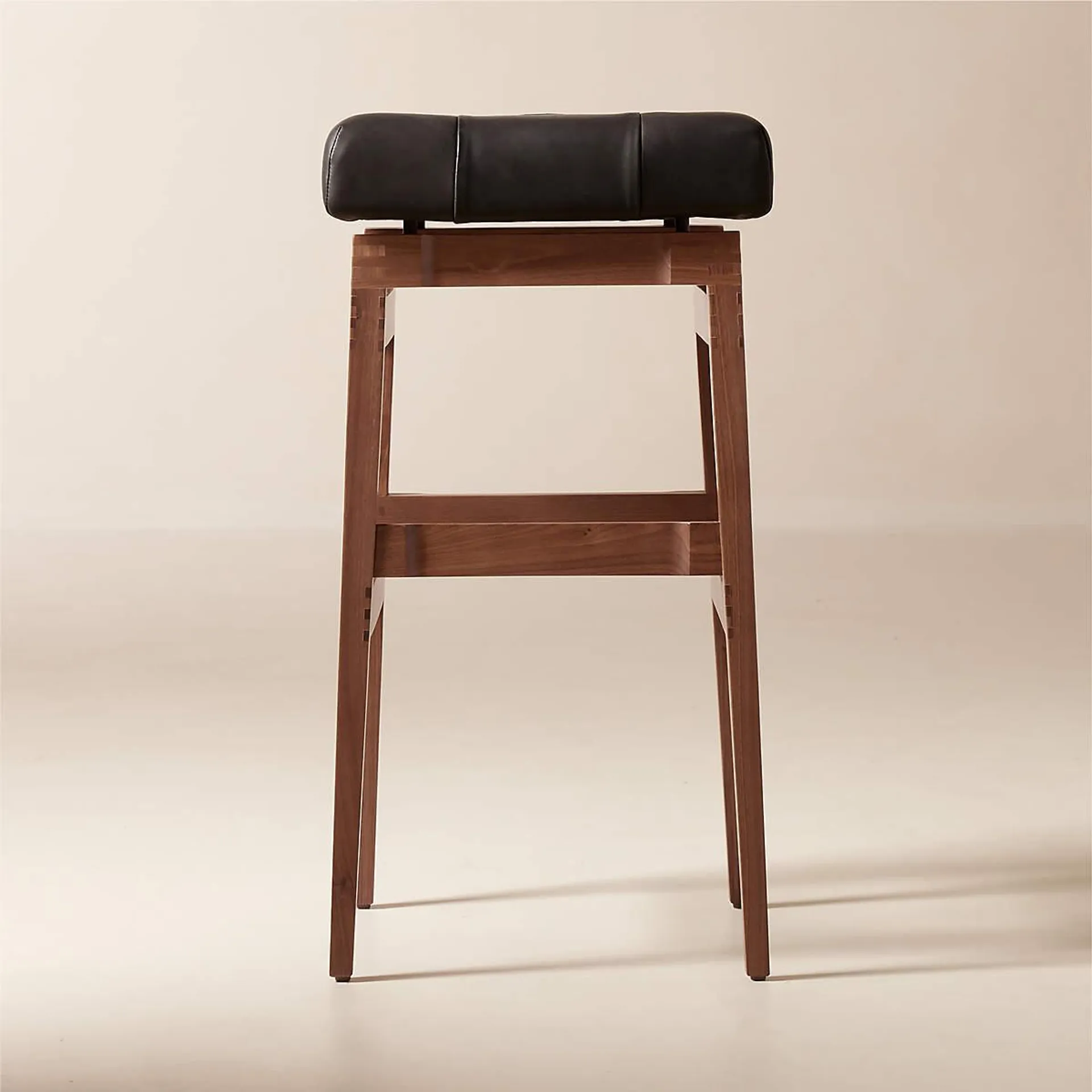 Briosco Black Leather Bar Stool by Gianfranco Frattini