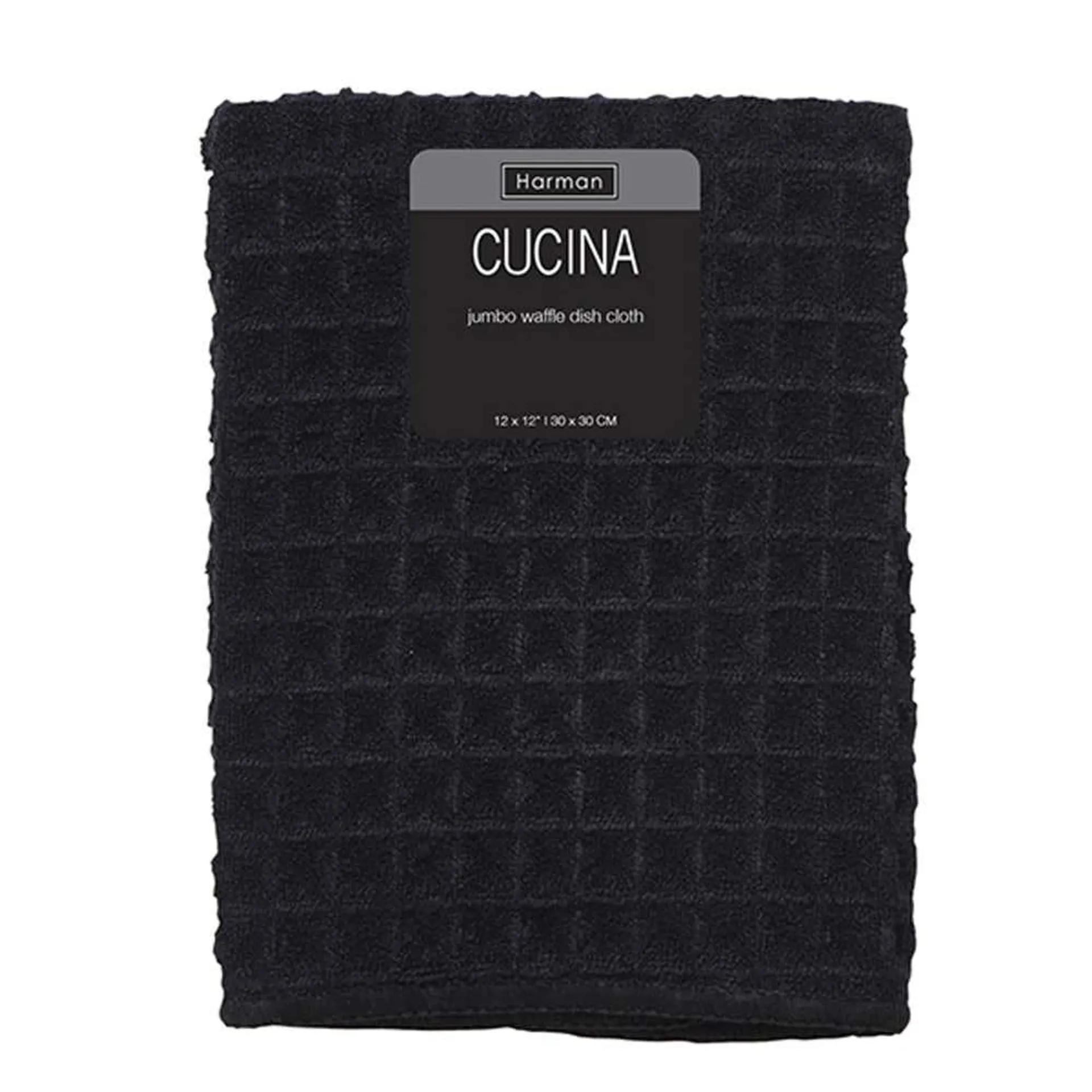 Harman Cucina Microfiber Jumbo Waffle Cloth - Set of 2 (Black)