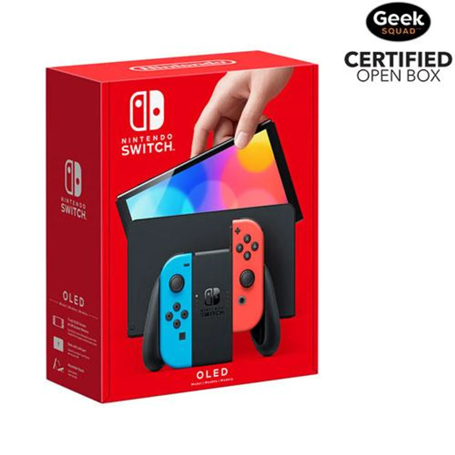 Open Box - Nintendo Switch (OLED Model) Console - Neon Red/Blue