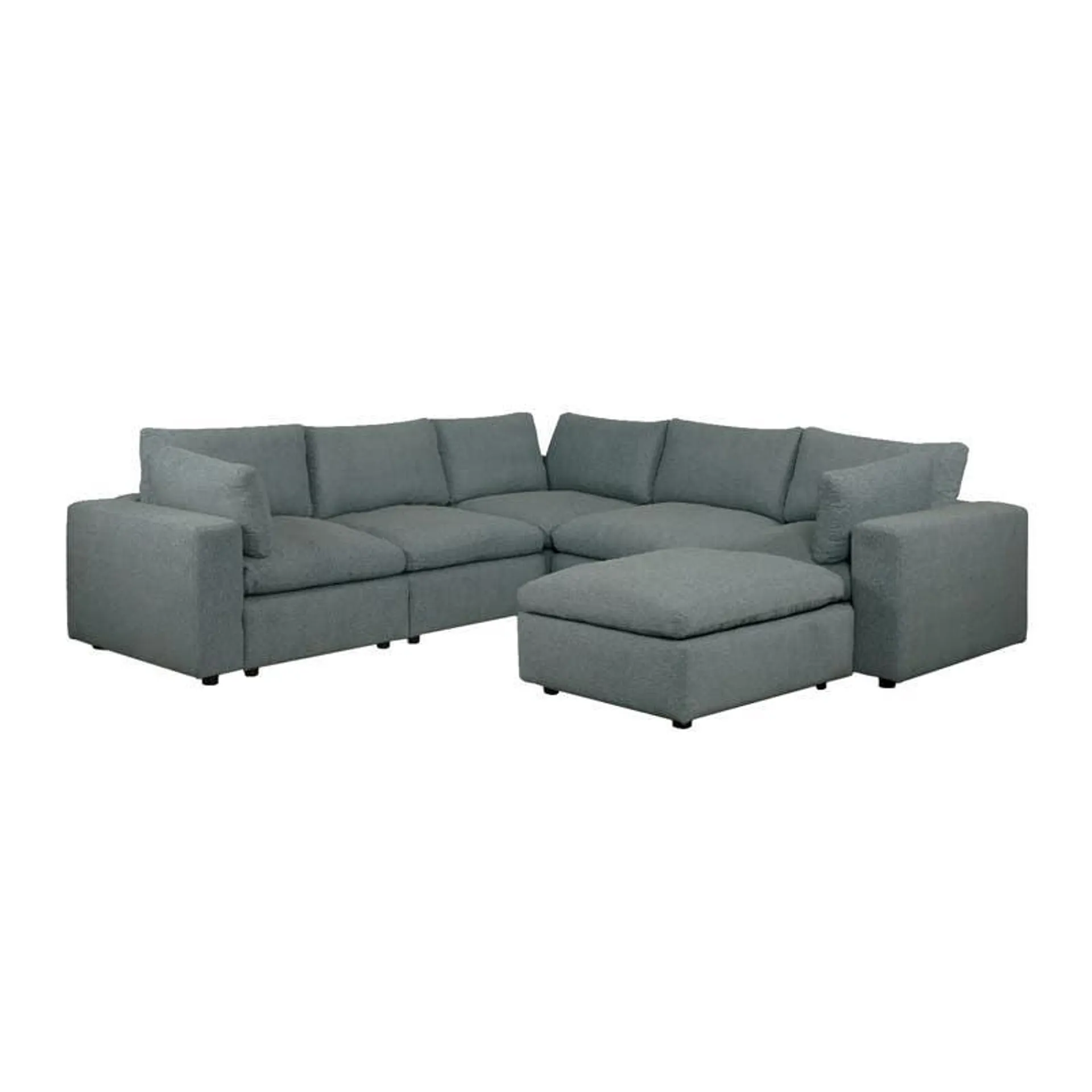 Sectionnel modulaire avec ottoman gris - 8 mcx