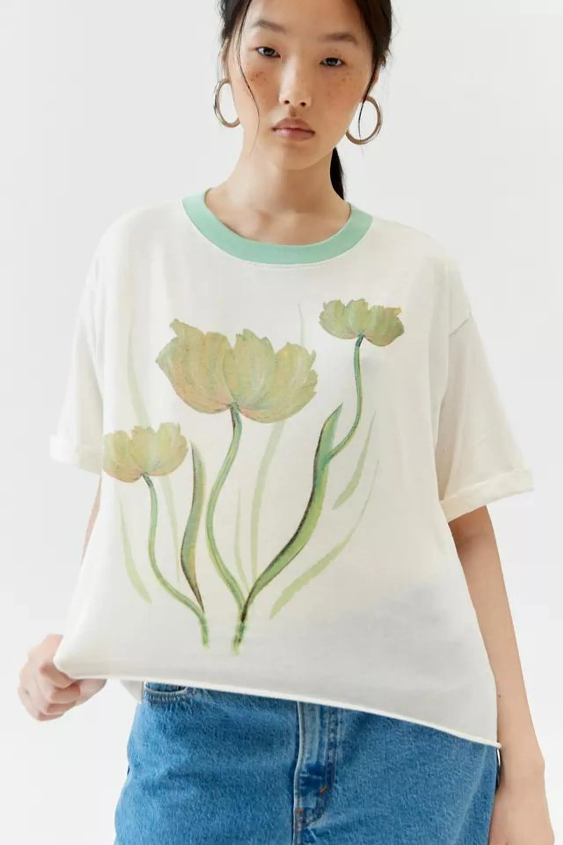 Project Social T Flowers Ringer Tee