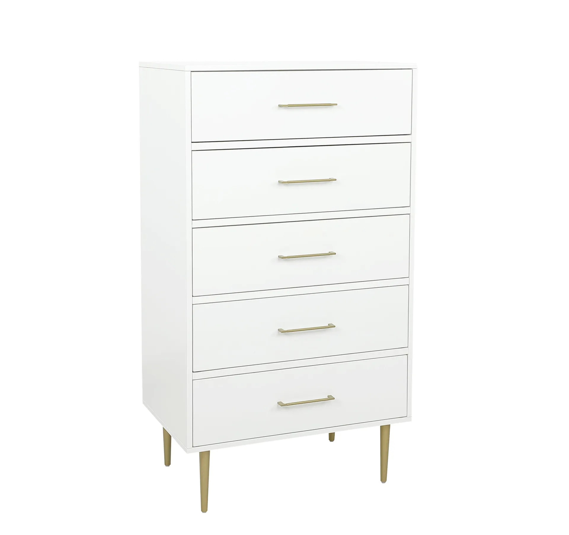 Valerie Glam 5 Drawer Chest - White