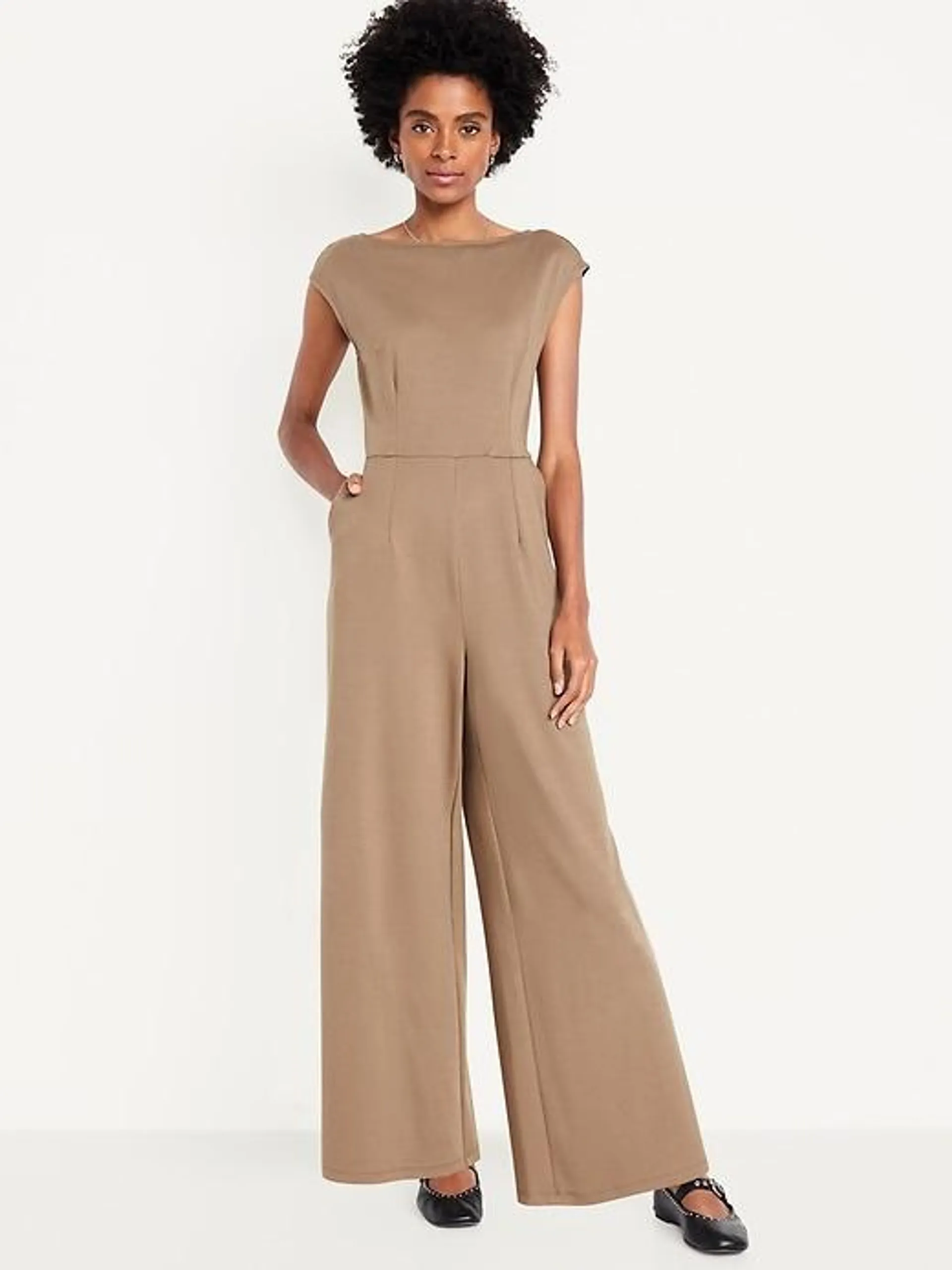 Ponte-Knit Jumpsuit