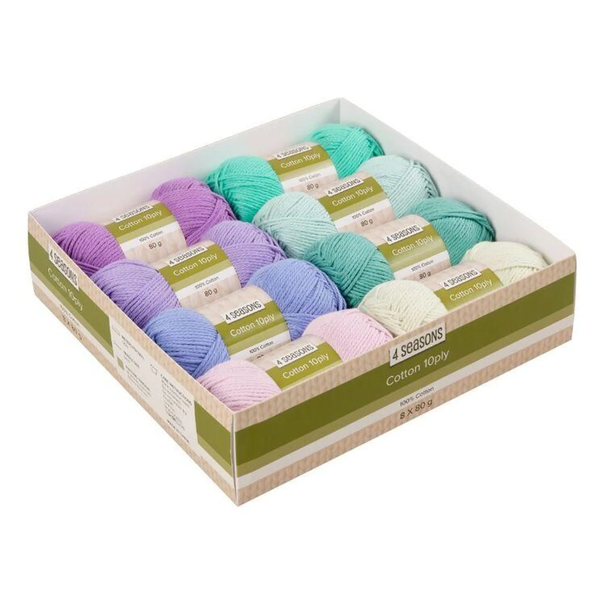 4 Seasons 8 Pack Cotton 10 Ply Yarn Bell Flower Mix