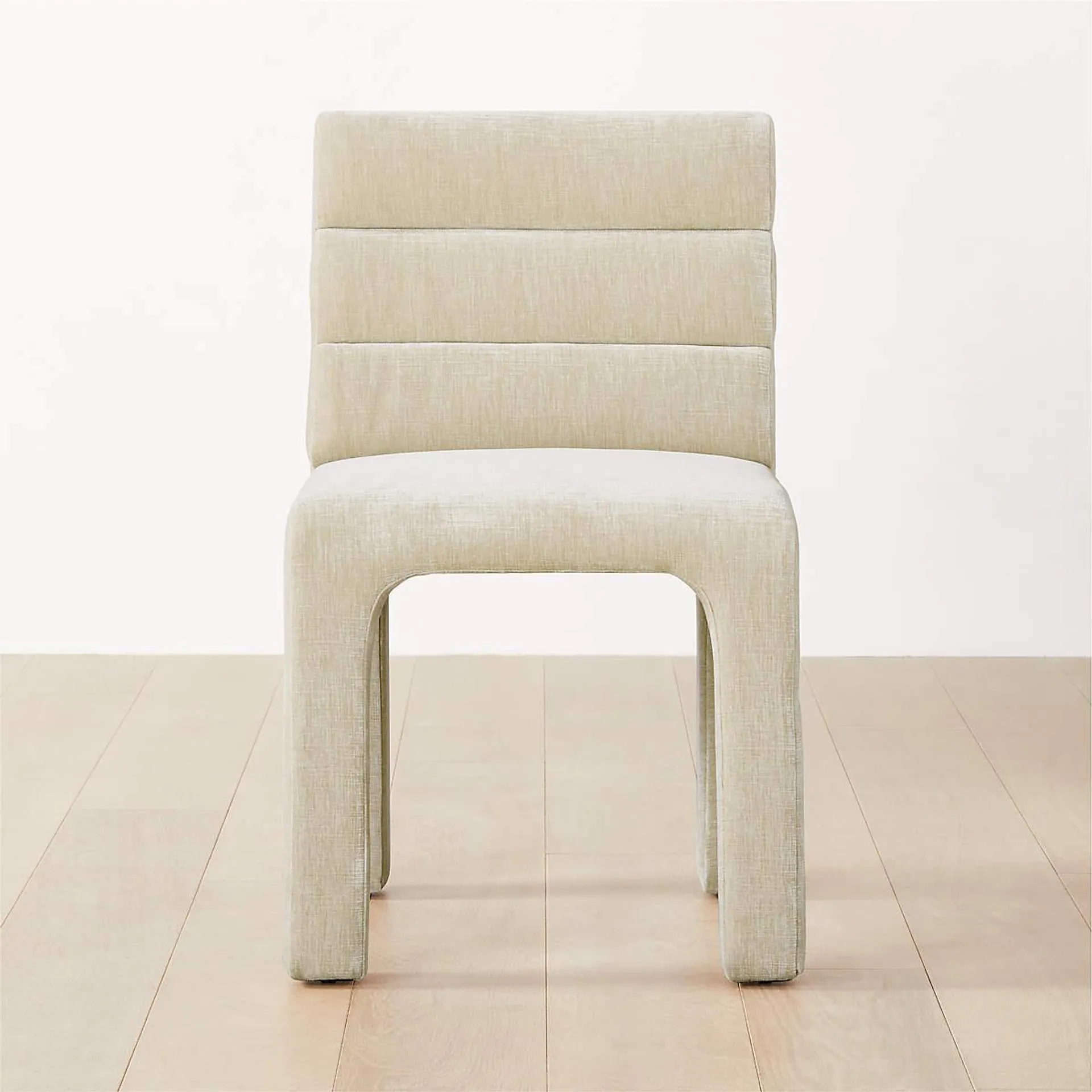 Castell Cream Channel Tufted Performance Fabric Dining Chair