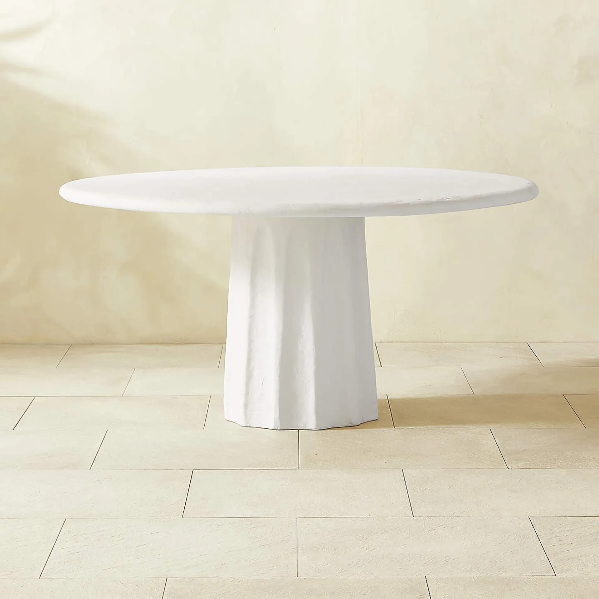 Boscoe 60" Round White Concrete Indoor/Outdoor Dining Table