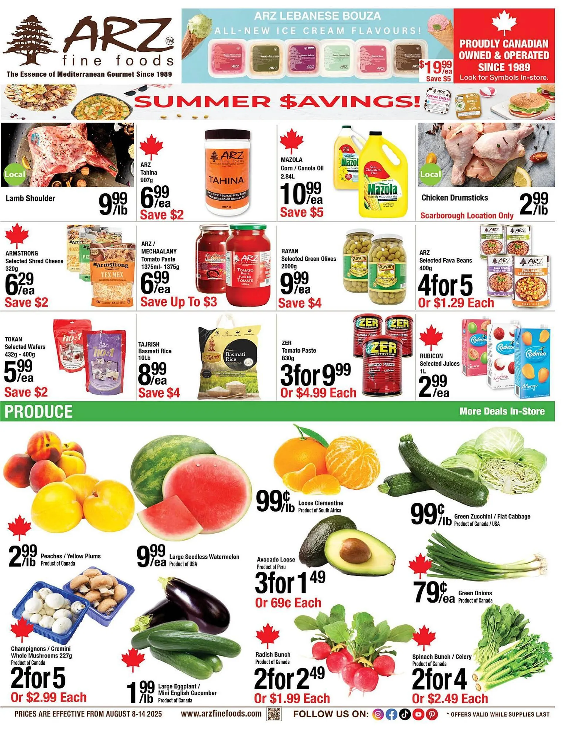 Arz Fine Foods flyer from August 8 to August 14 2025 - flyer page 1