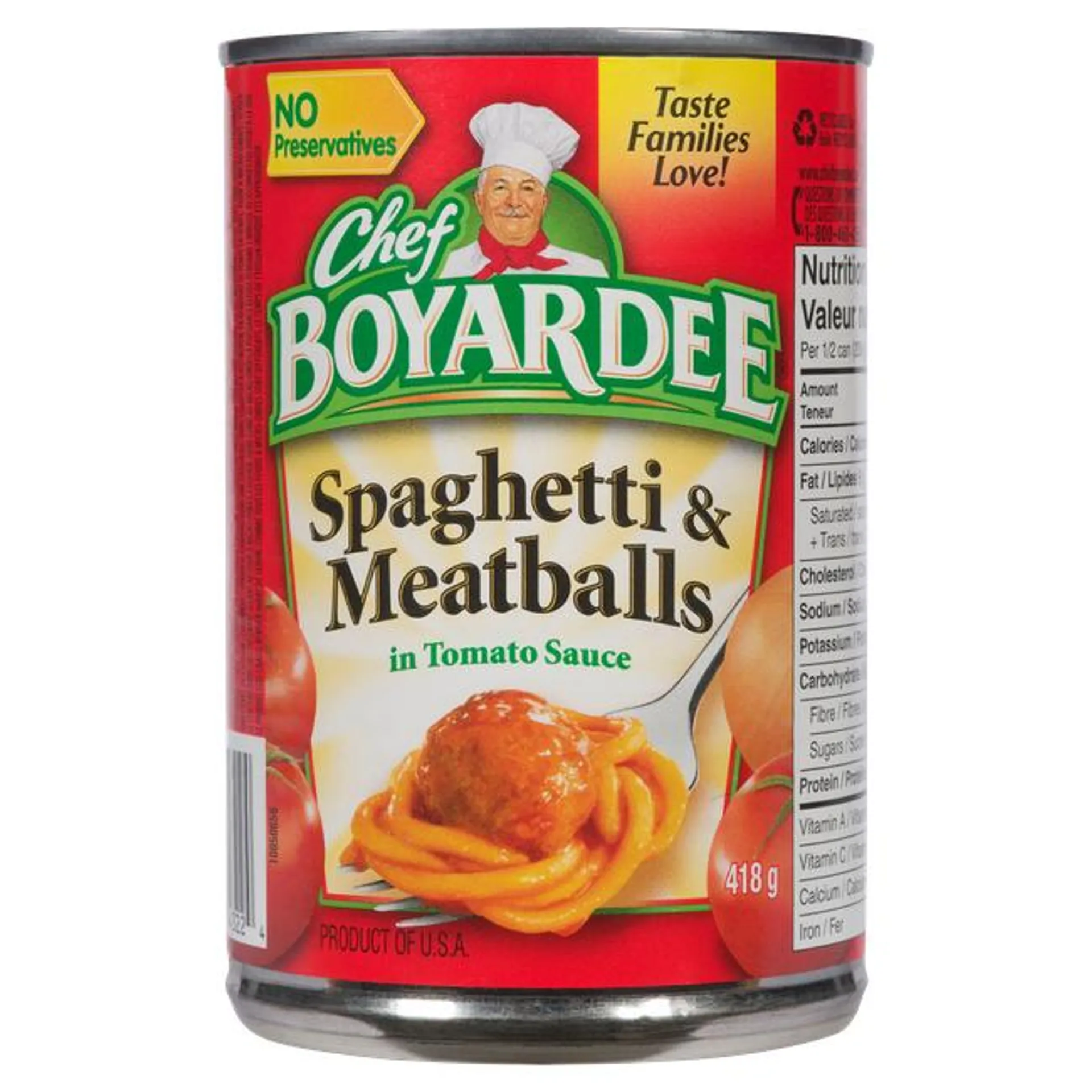 Chef Boyardee Spaghetti & Meatballs in Tomato Sauce 418 g