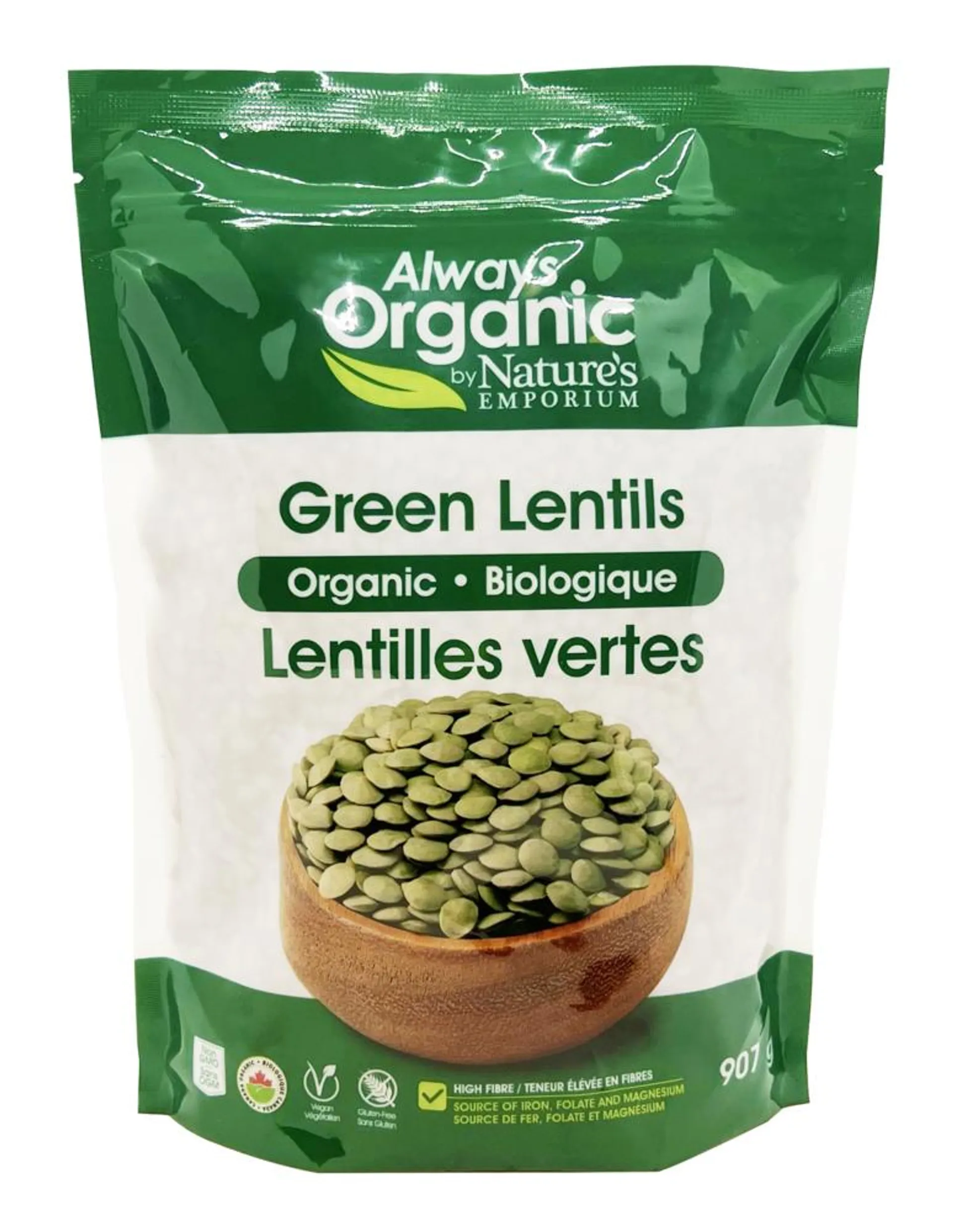 Always Organic Lentils Green Org 907g