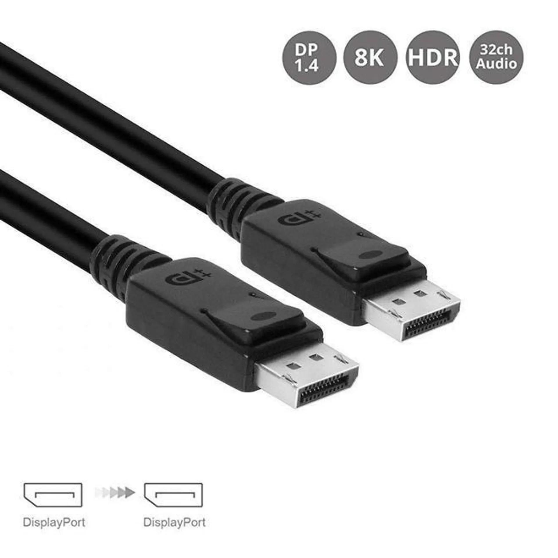 DisplayPort DP 1.4 Male to Male 8K 60Hz 2m/6.56ft Black PrimeCables®