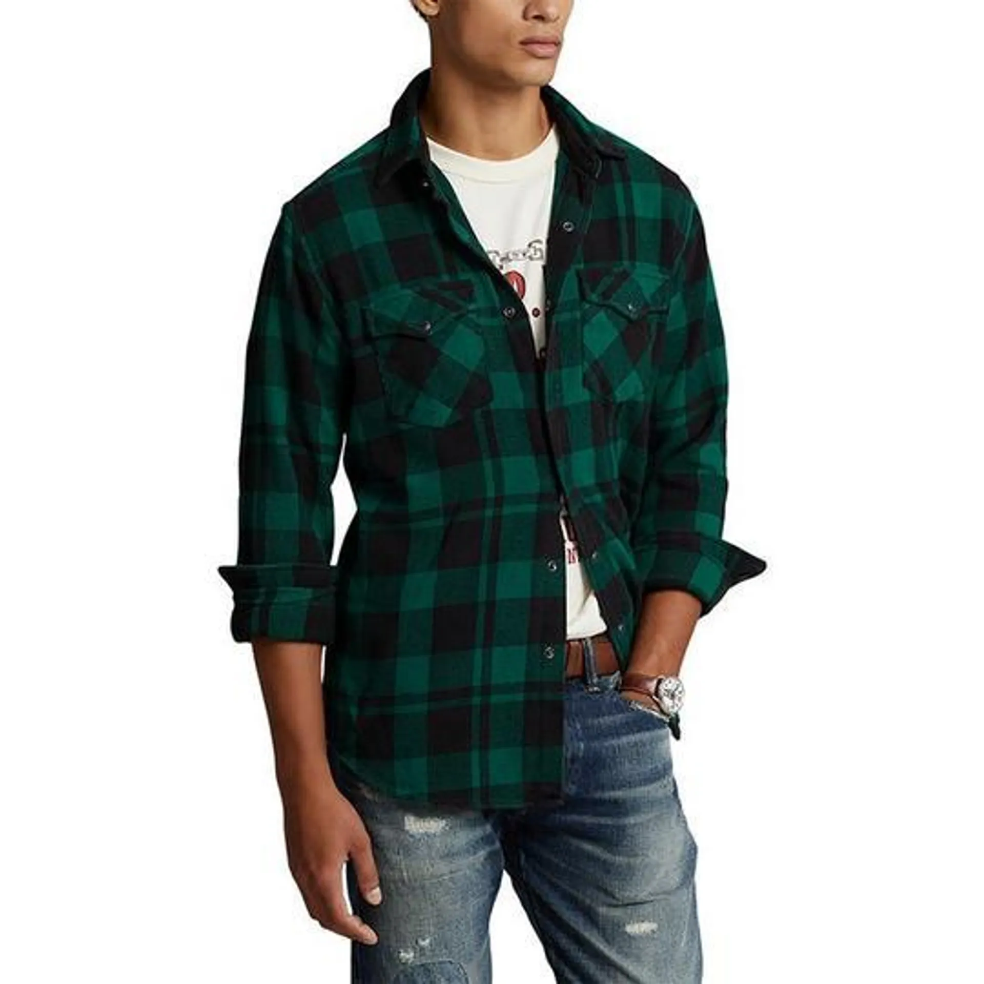 Men's Classic Fit Plaid Flannel Work Shirt