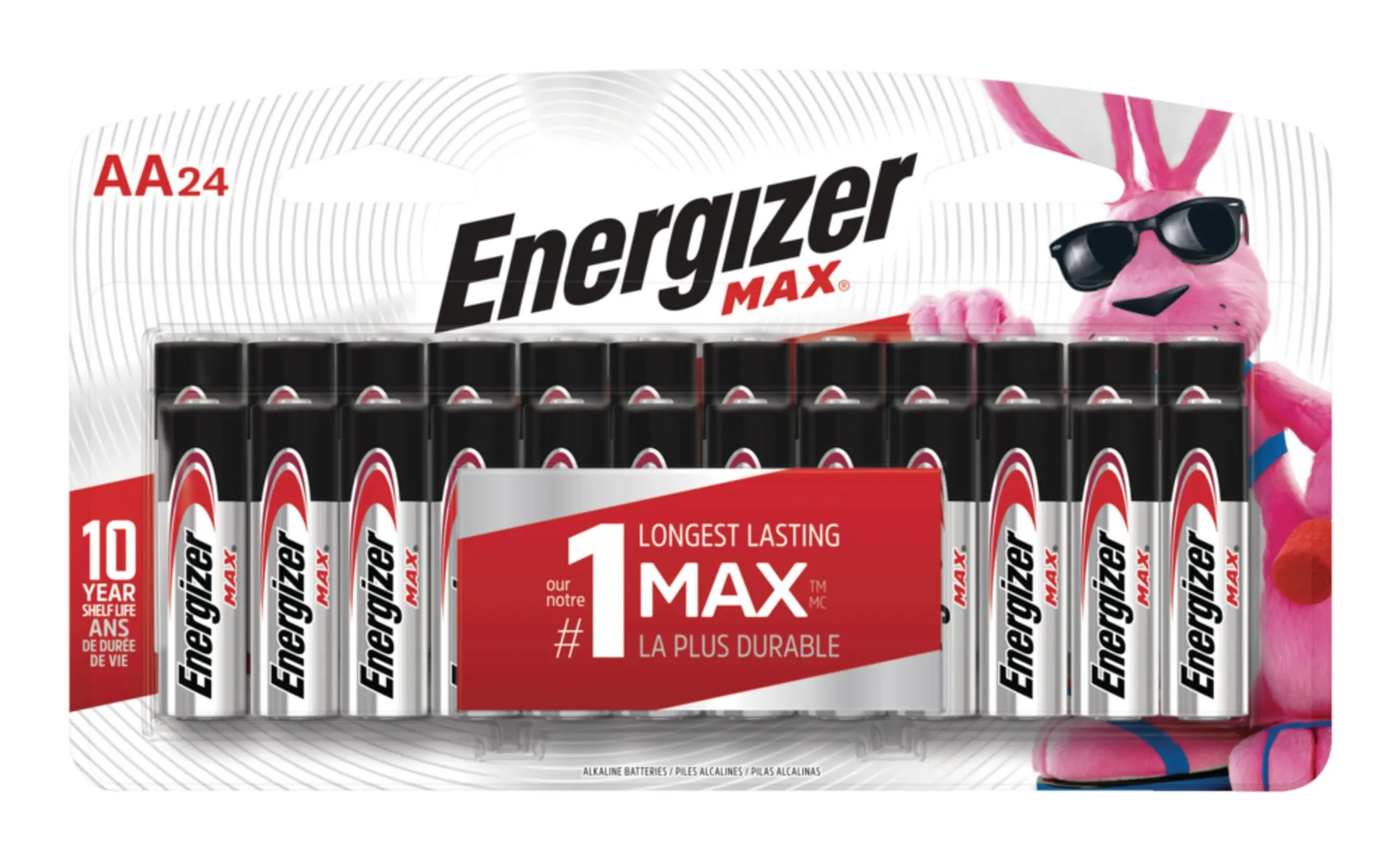 Energizer Alkaline MAX Double A Batteries, 24-pk