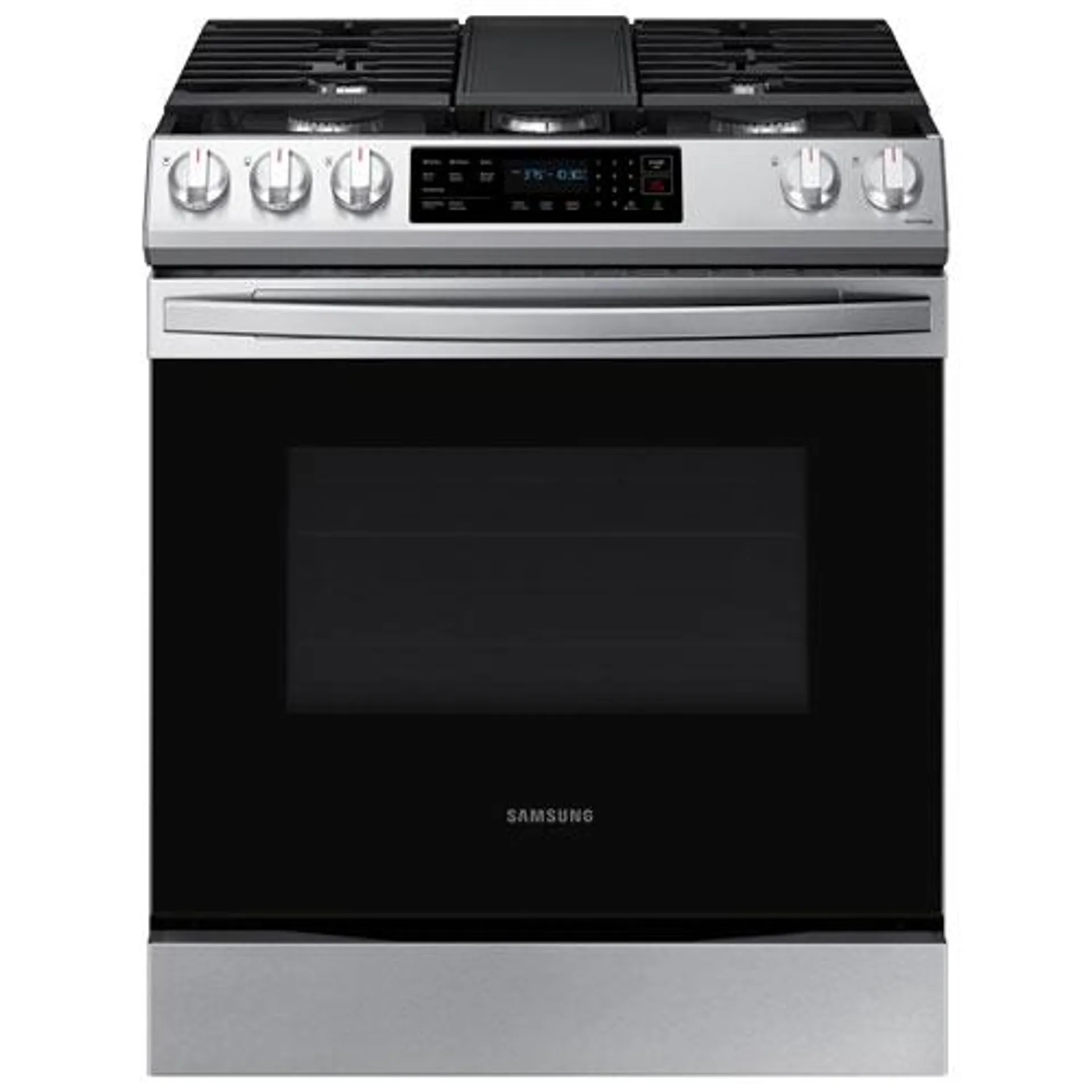 Samsung 30" 6.0 Cu. Ft. Fan Convection 5-Burner Slide-In Gas Range (NX60T8311SS/AA) - Stainless Steel