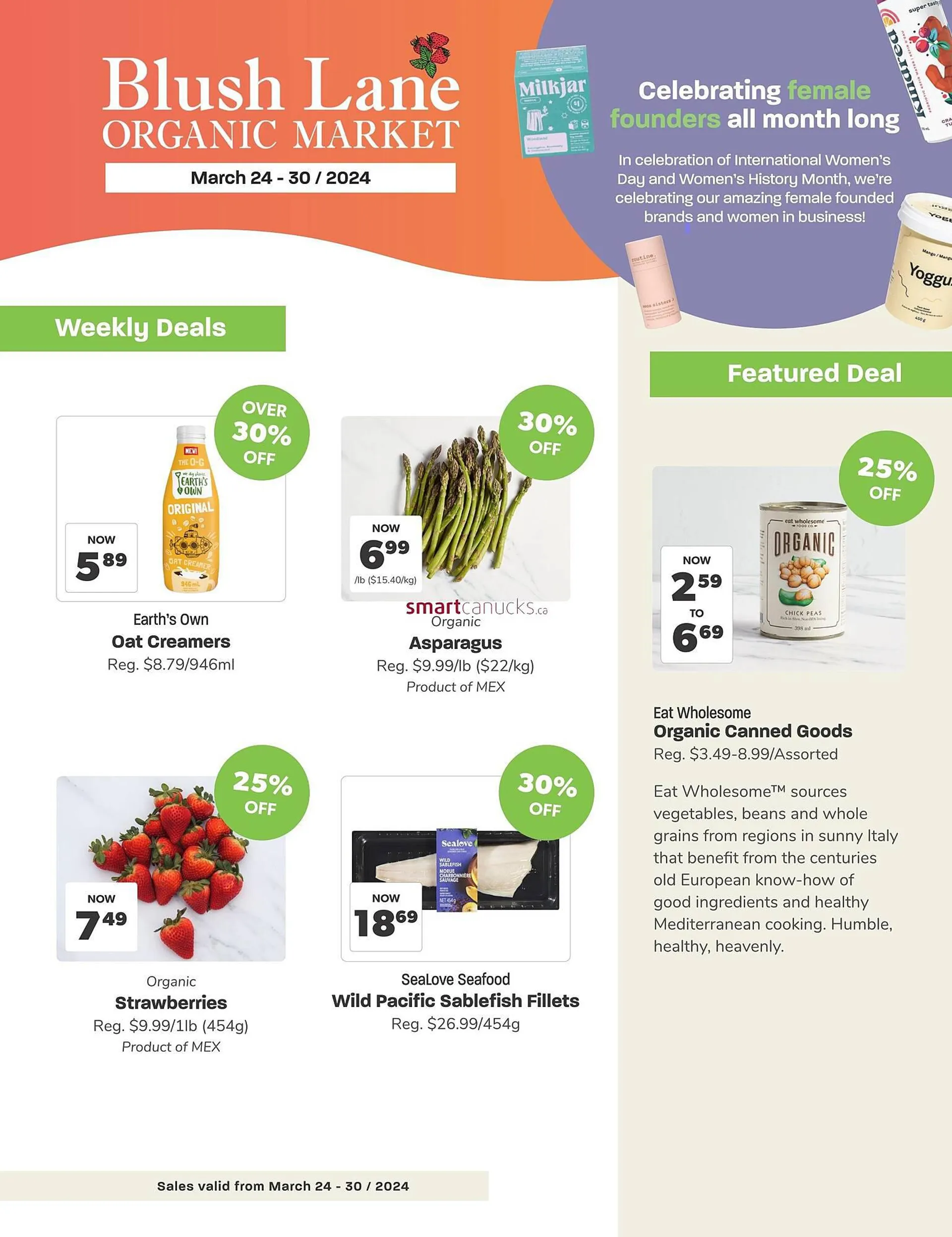 Blush Lane Organics flyer from March 24 to March 30 2024 - flyer page 