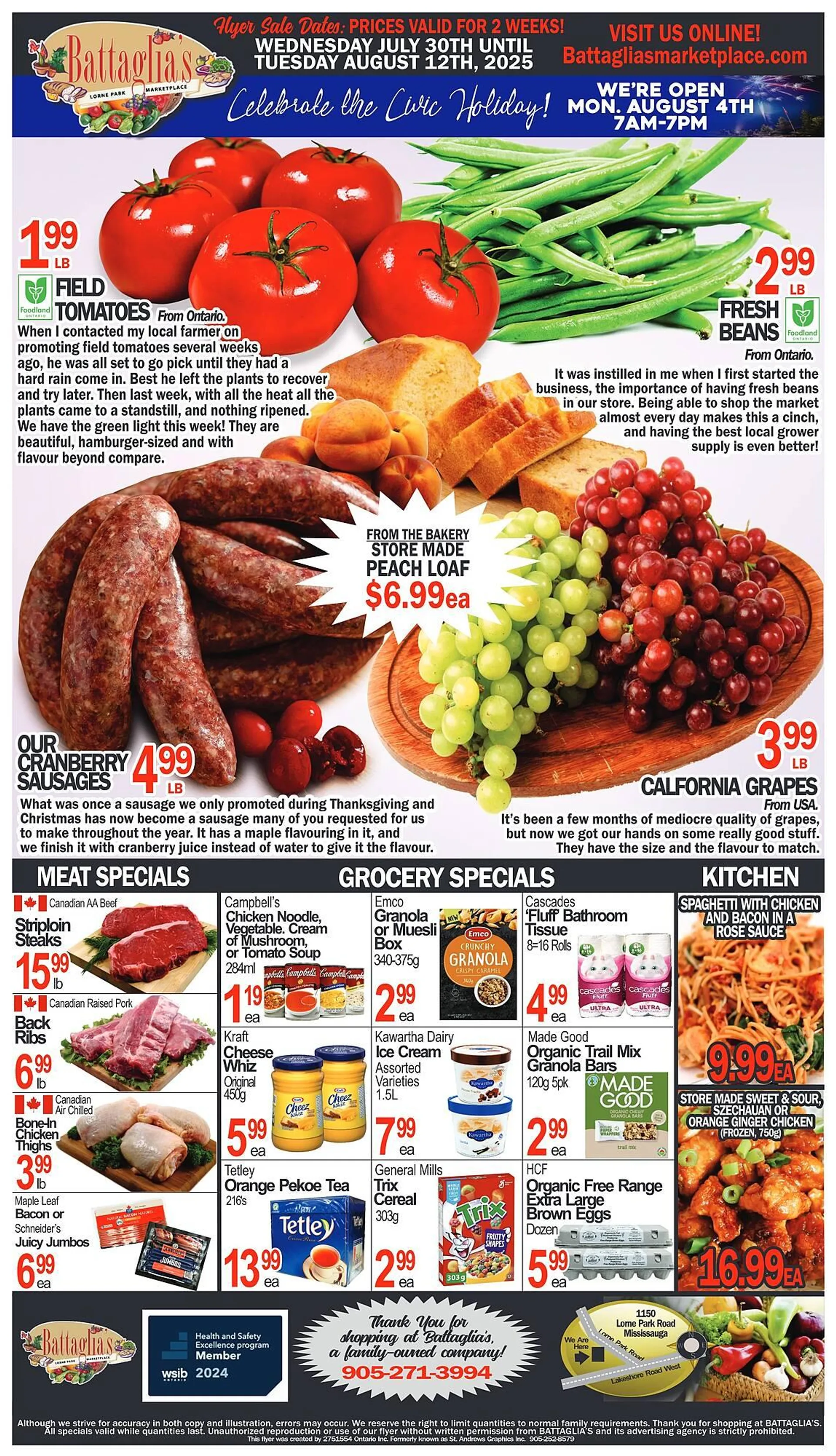 Battaglia's Marketplace flyer from July 30 to August 5 2025 - flyer page 1