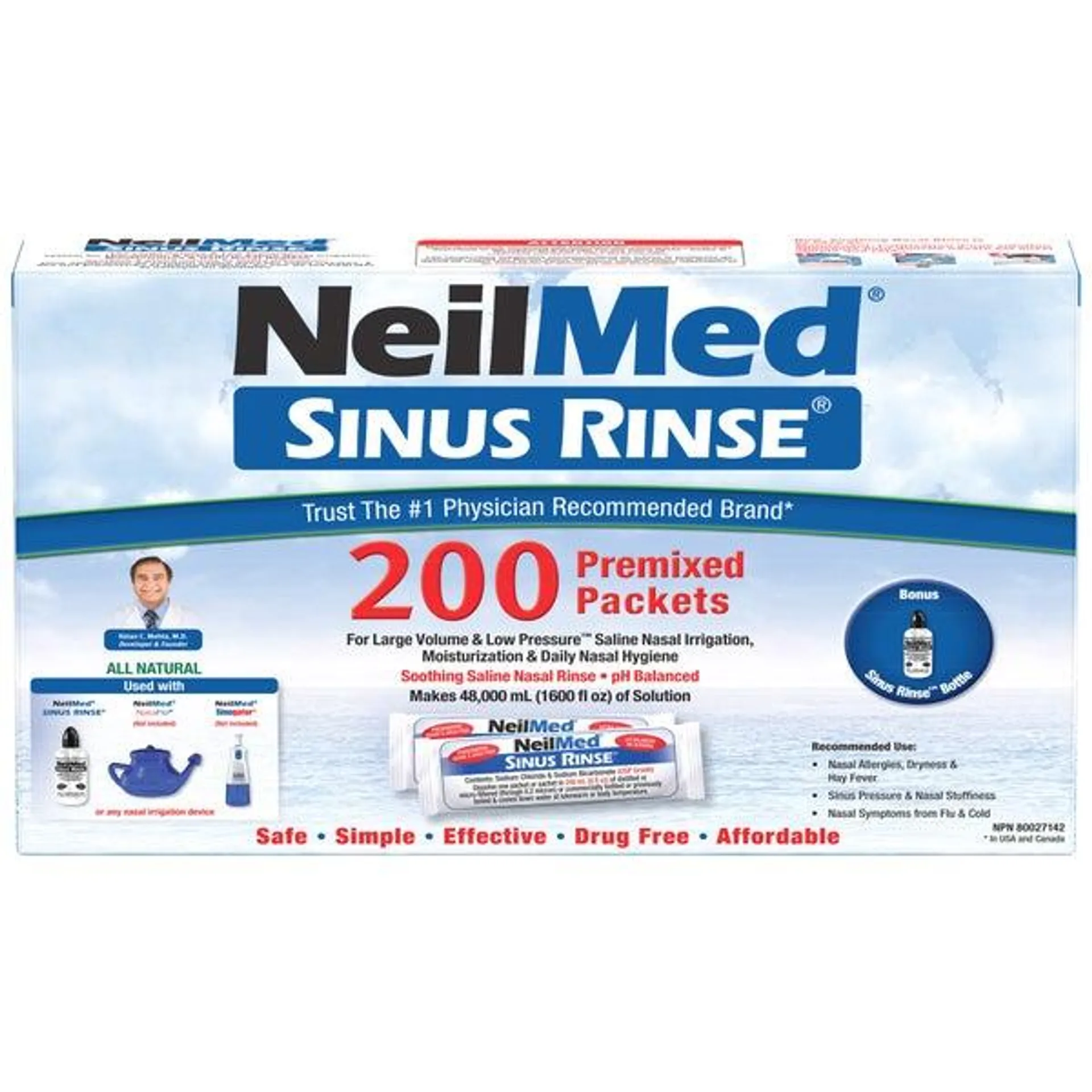 NeilMed Sinus Rinse Kit - 200 Packets